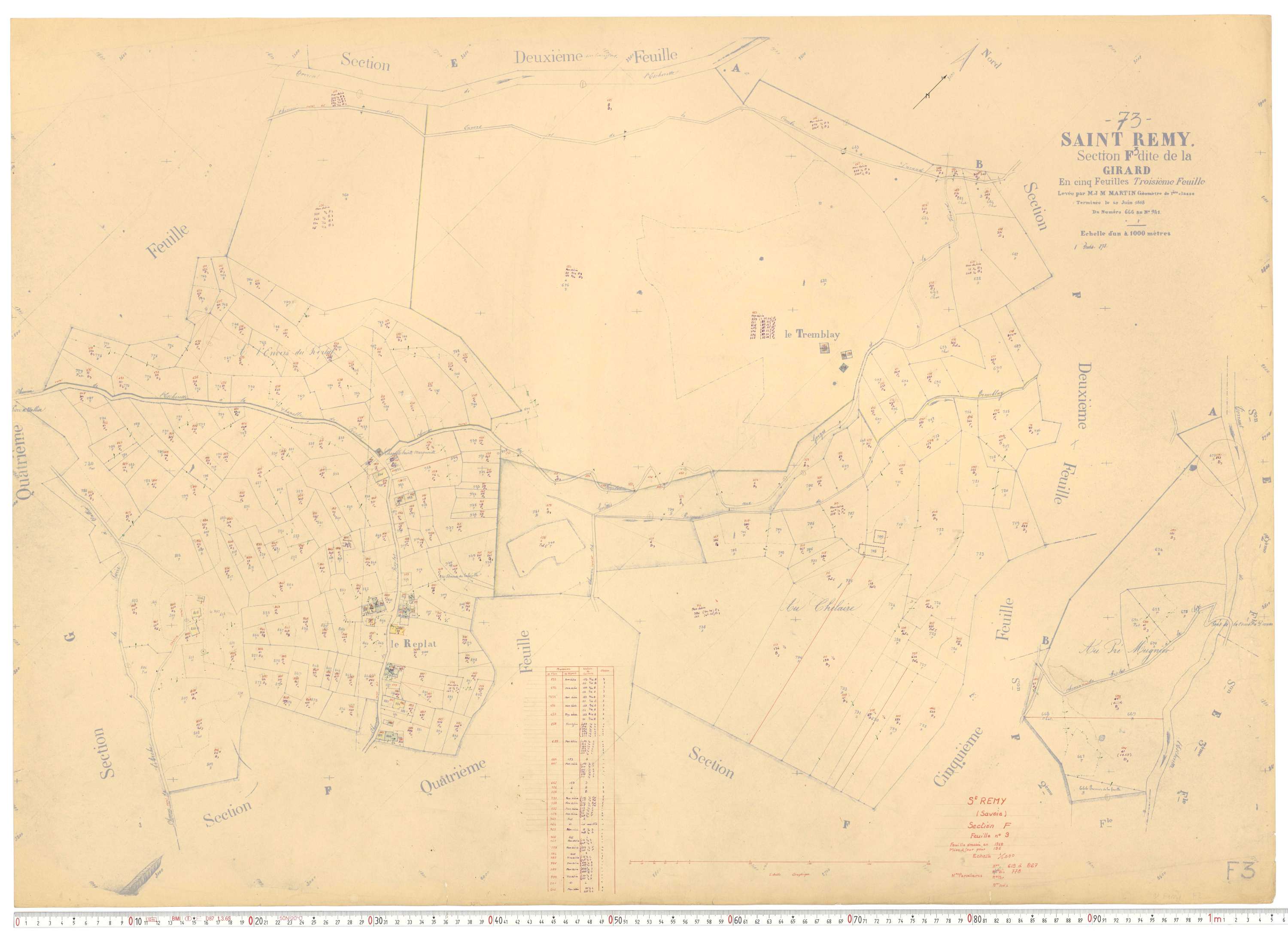 Saint-Rémy-de-Maurienne - Plans cadastraux du cadastre rénové.