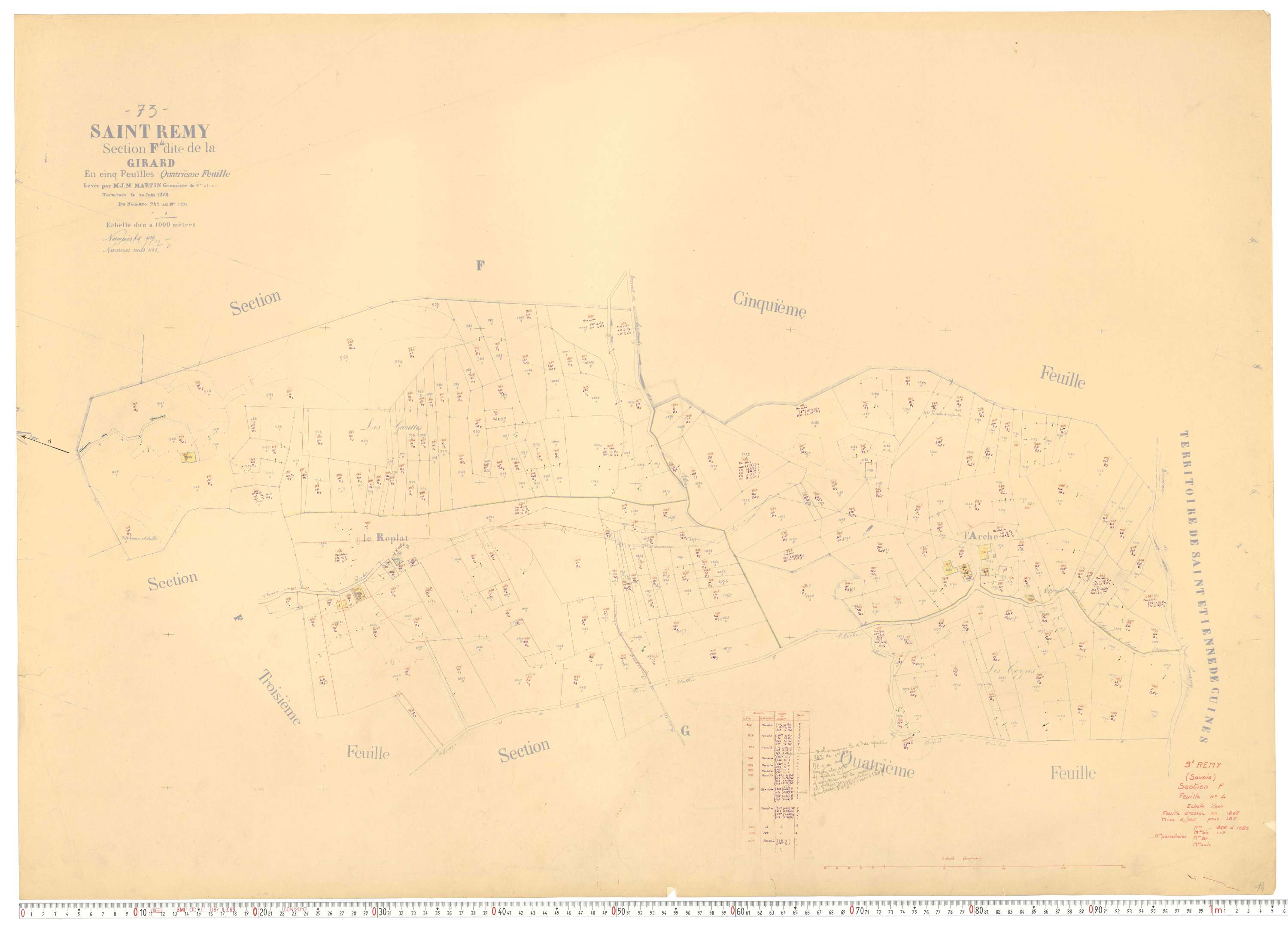 Saint-Rémy-de-Maurienne - Plans cadastraux du cadastre rénové.