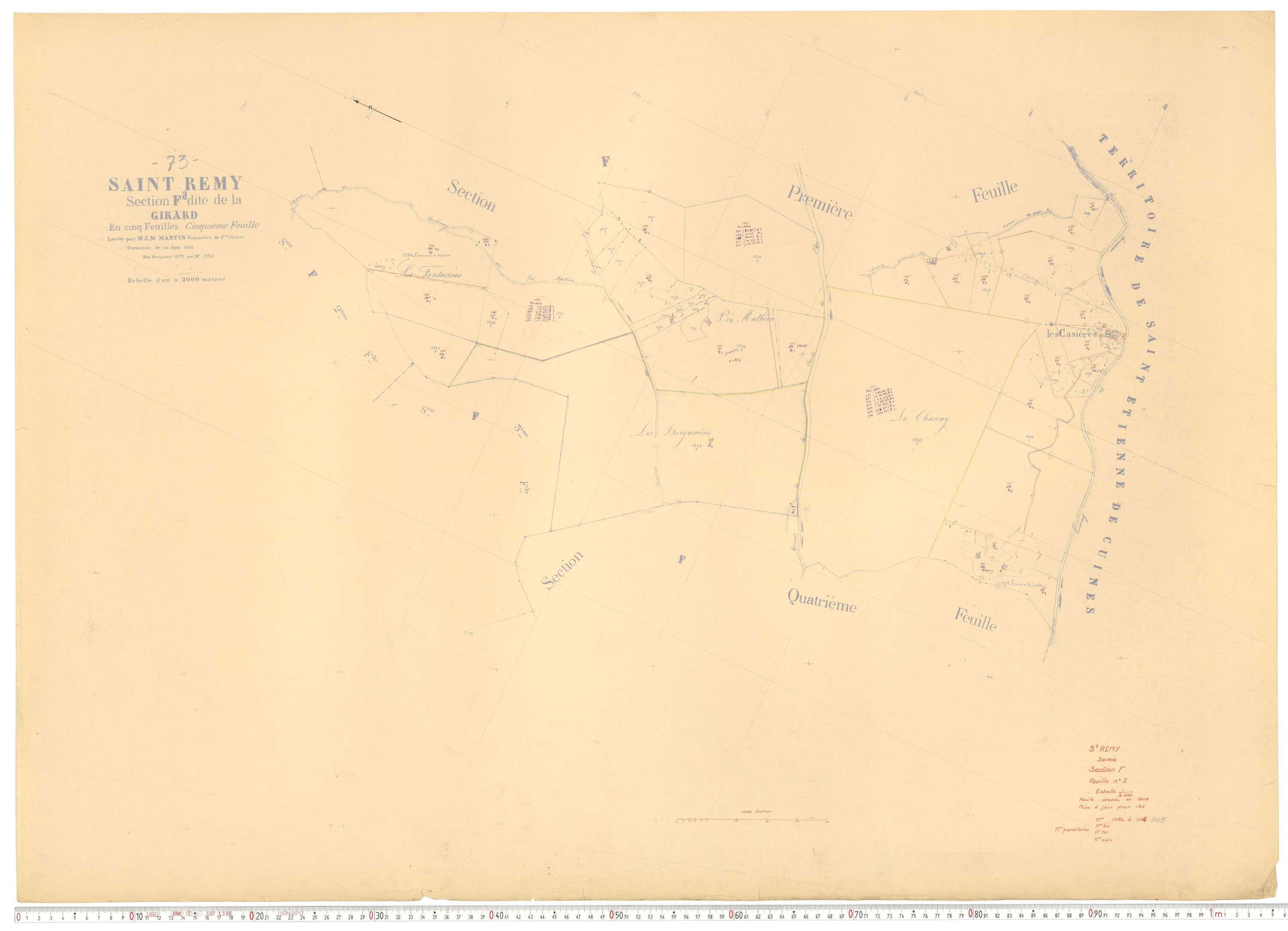 Saint-Rémy-de-Maurienne - Plans cadastraux du cadastre rénové.