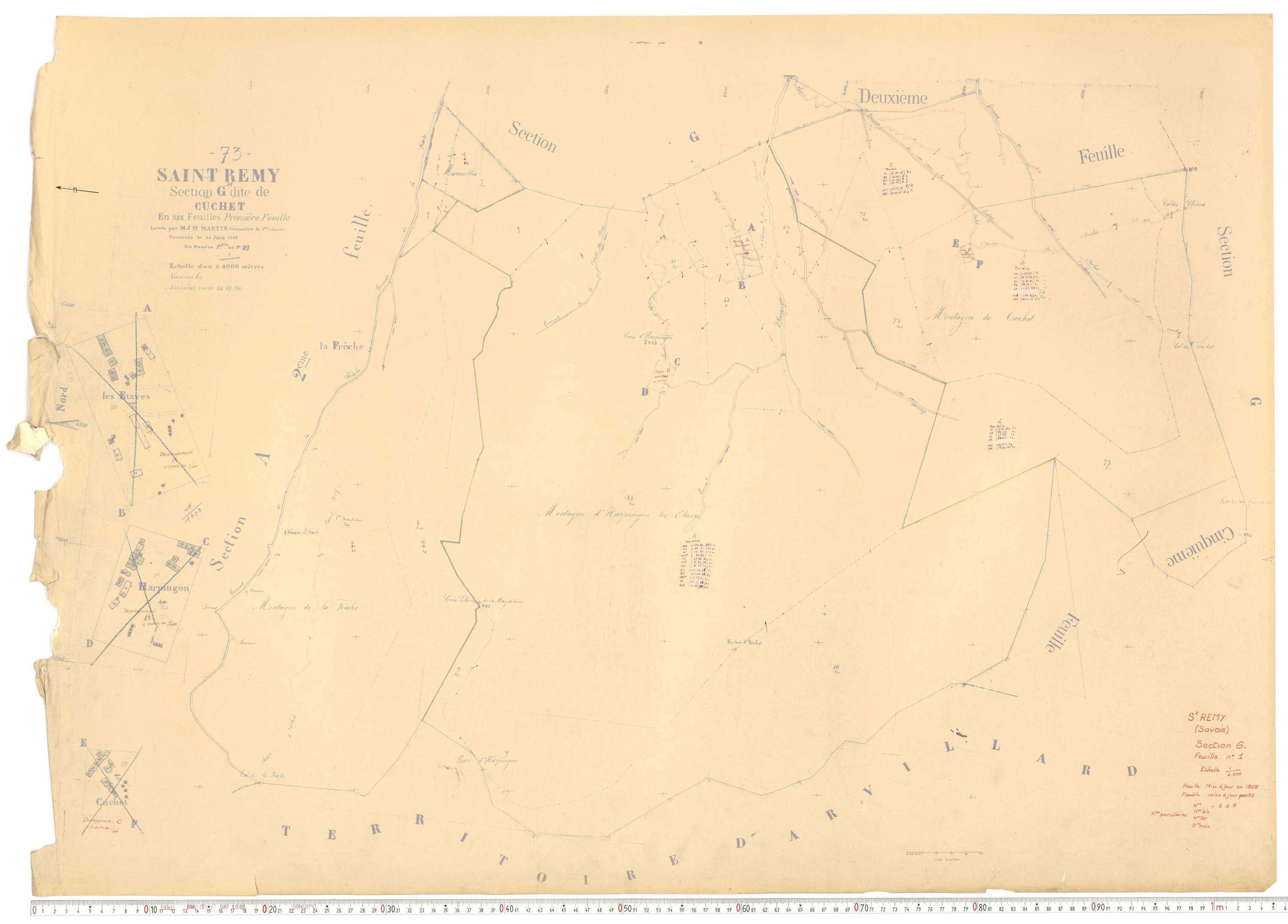 Saint-Rémy-de-Maurienne - Plans cadastraux du cadastre rénové.