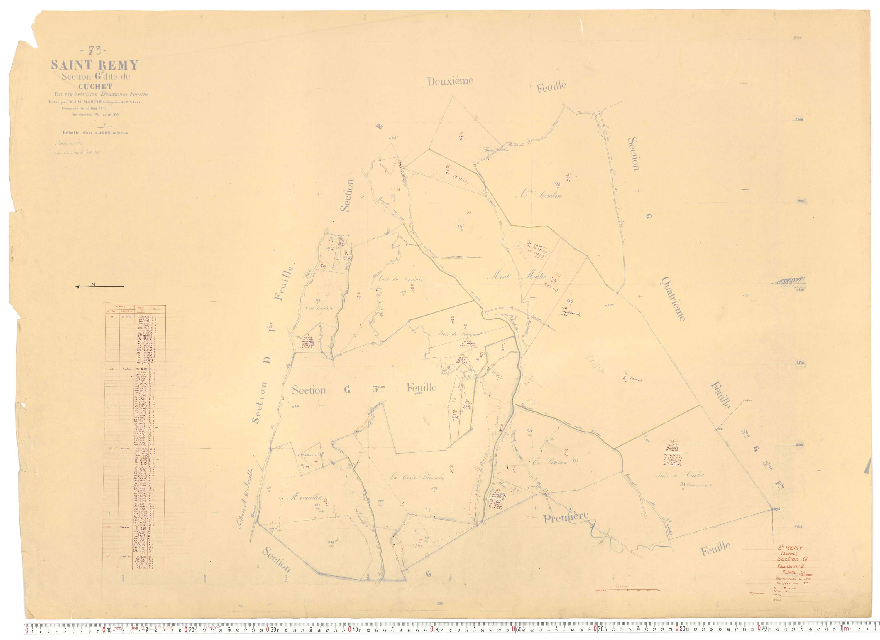 Saint-Rémy-de-Maurienne - Plans cadastraux du cadastre rénové.