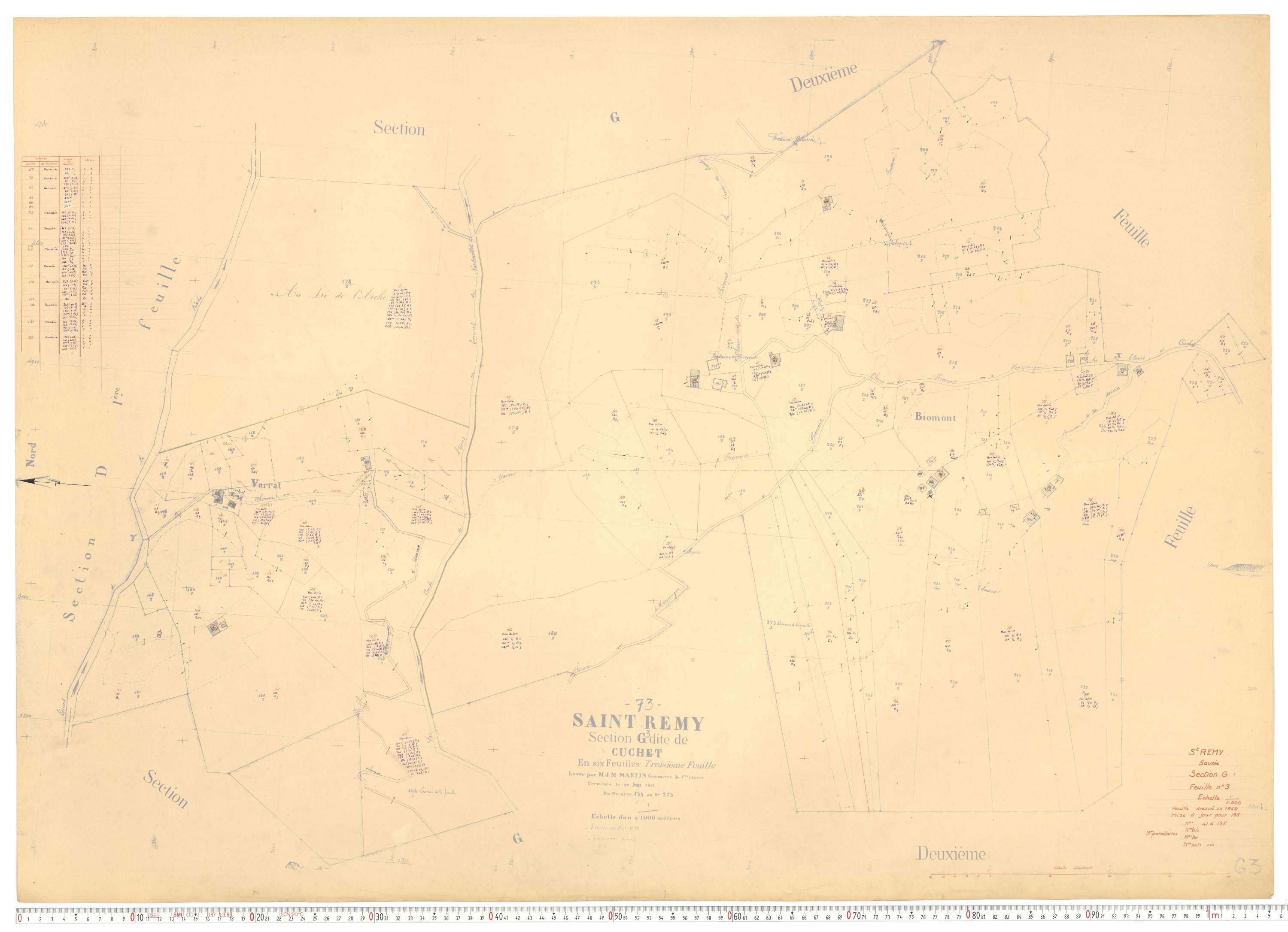 Saint-Rémy-de-Maurienne - Plans cadastraux du cadastre rénové.