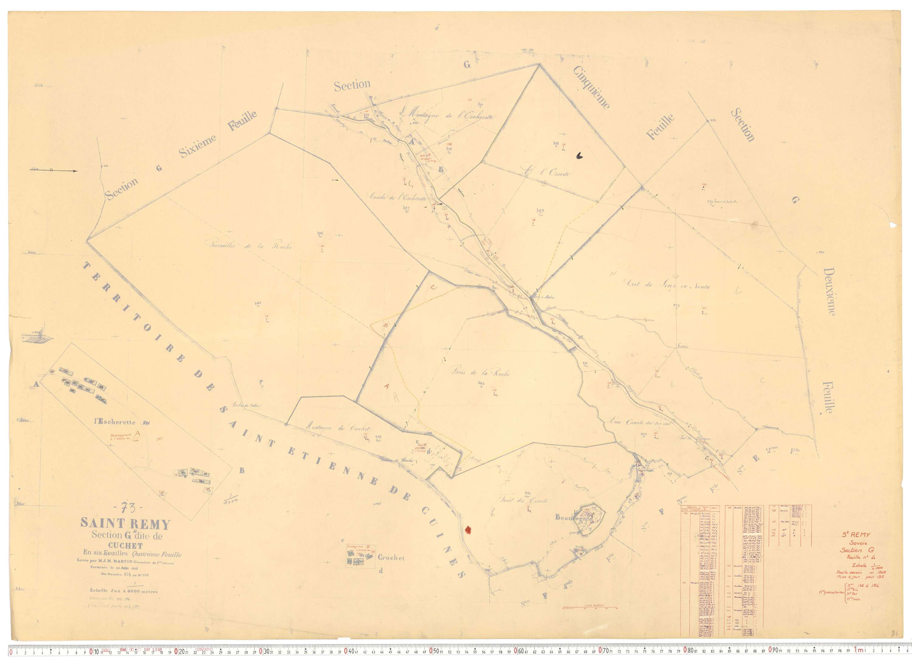 Saint-Rémy-de-Maurienne - Plans cadastraux du cadastre rénové.