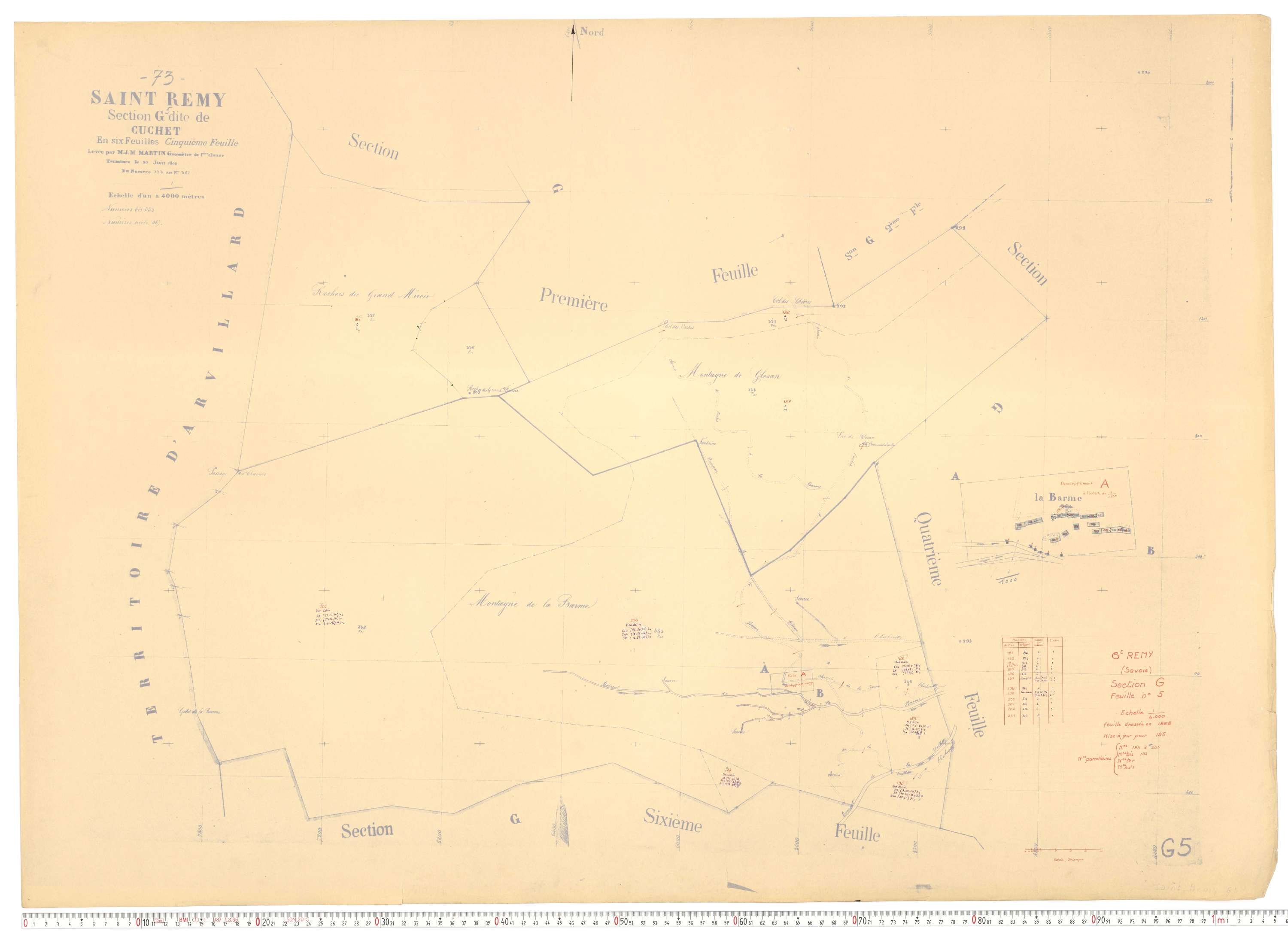 Saint-Rémy-de-Maurienne - Plans cadastraux du cadastre rénové.