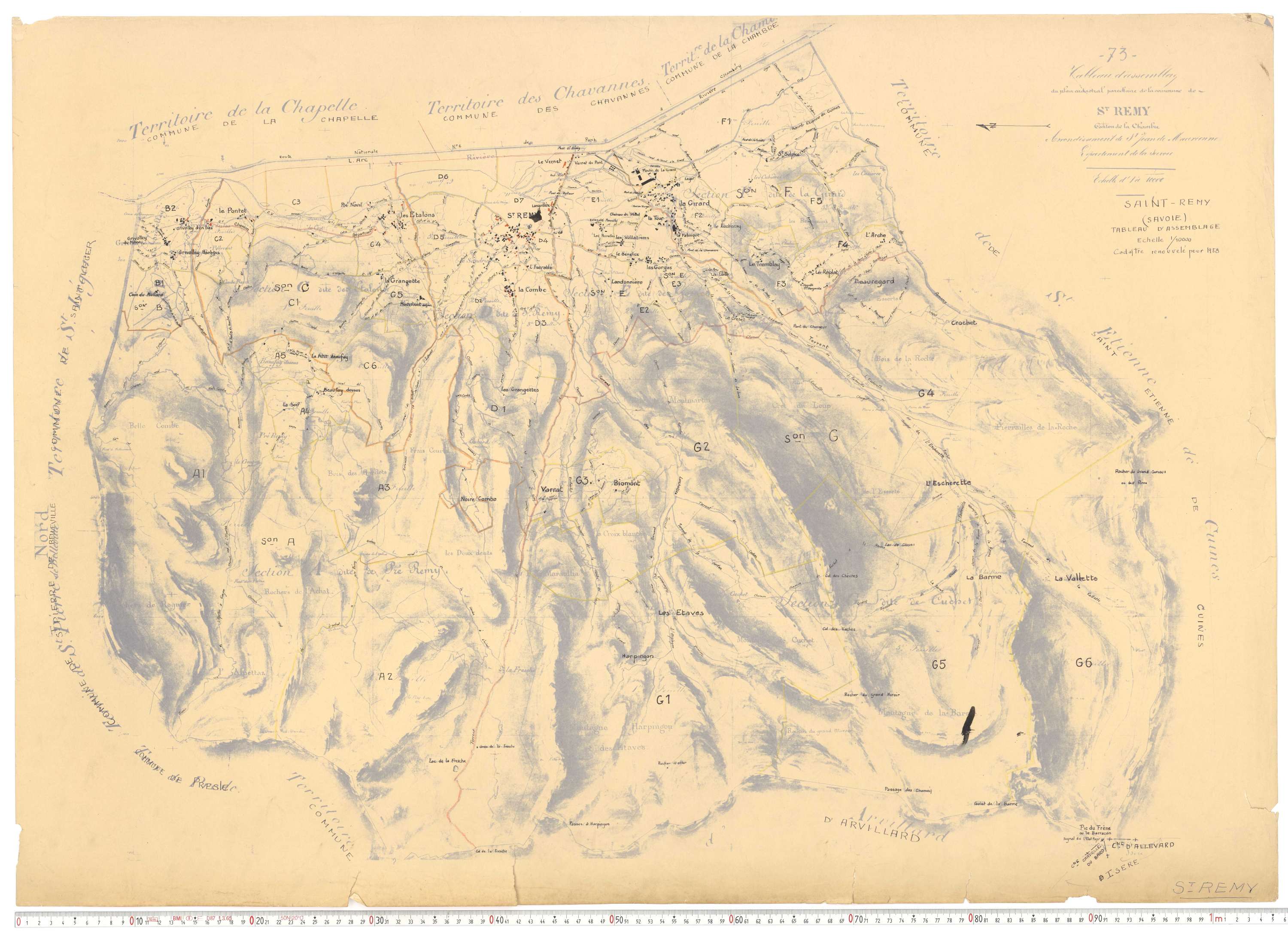 Saint-Rémy-de-Maurienne - Plans cadastraux du cadastre rénové.