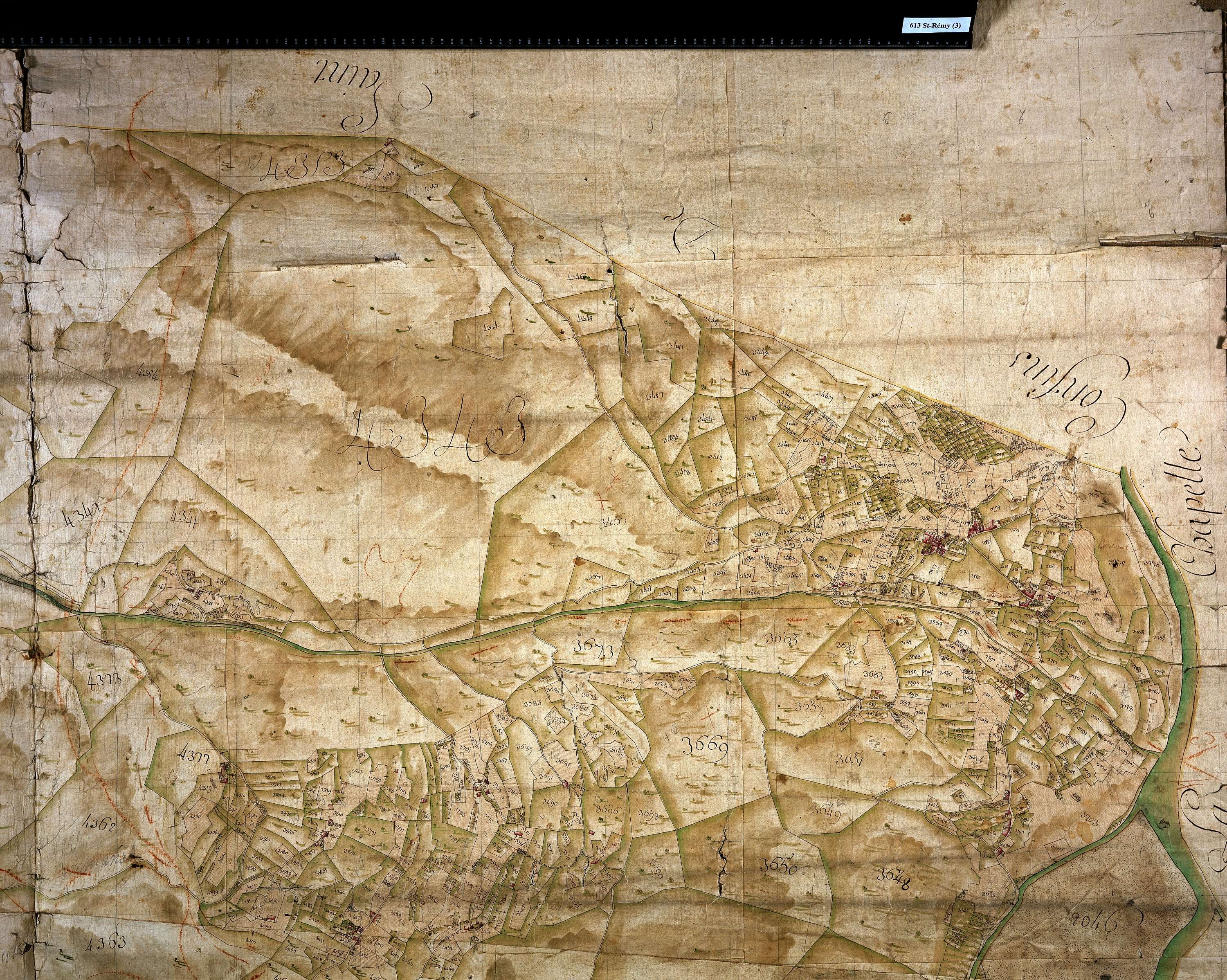 Saint-Rémy-de-Maurienne - Copie- de la mappe originale de la commune de Saint-Remy. Signée Cocelli, directeur de la péréquation générale.