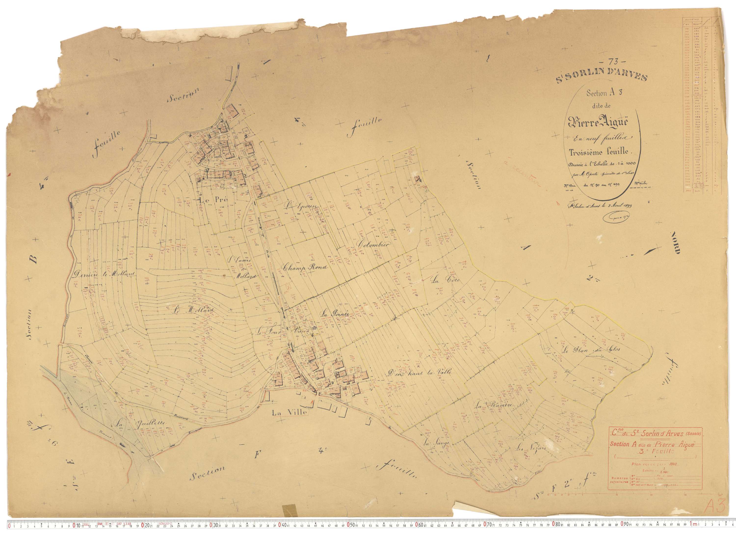Saint-Sorlin-d'Arves - Plans cadastraux du cadastre rénové.