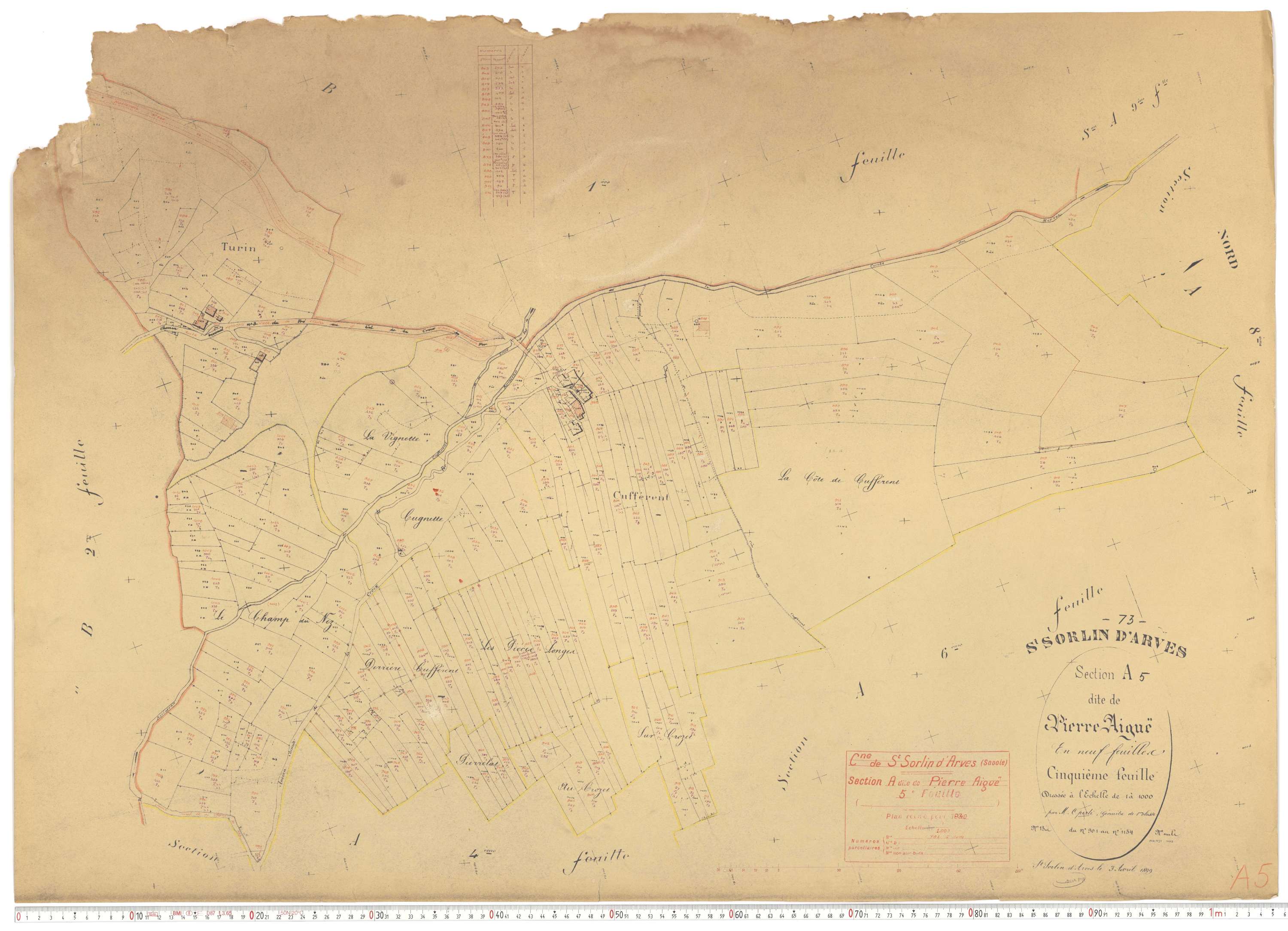 Saint-Sorlin-d'Arves - Plans cadastraux du cadastre rénové.