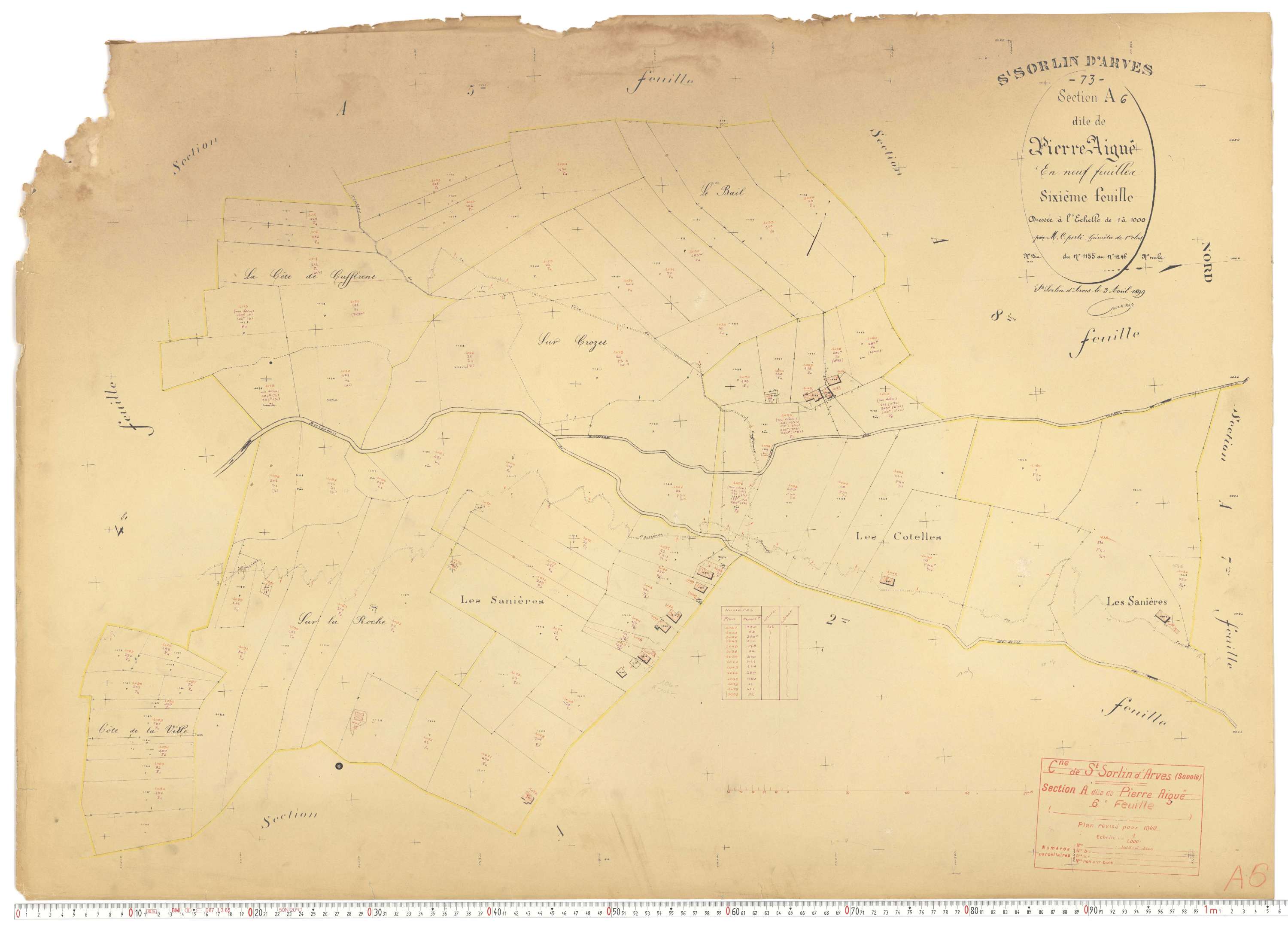 Saint-Sorlin-d'Arves - Plans cadastraux du cadastre rénové.