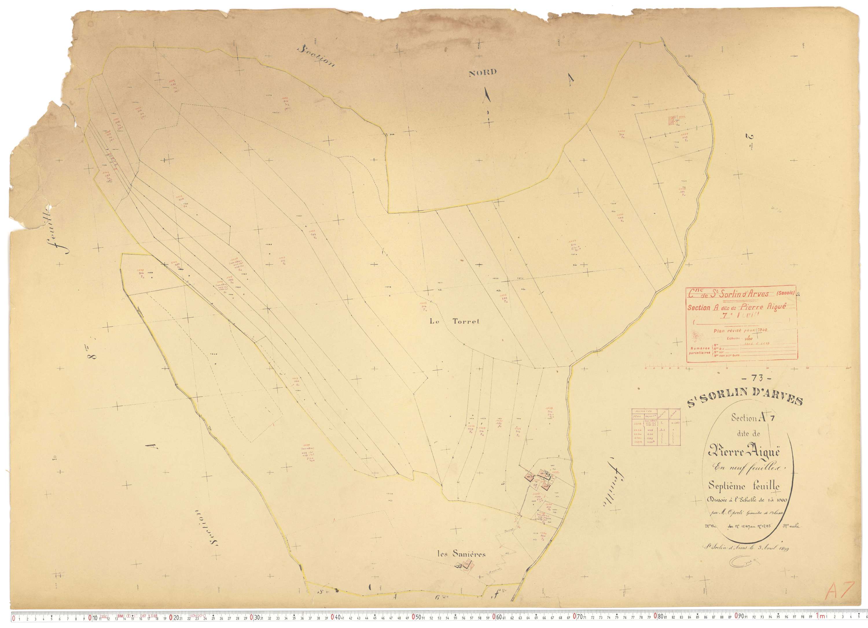 Saint-Sorlin-d'Arves - Plans cadastraux du cadastre rénové.