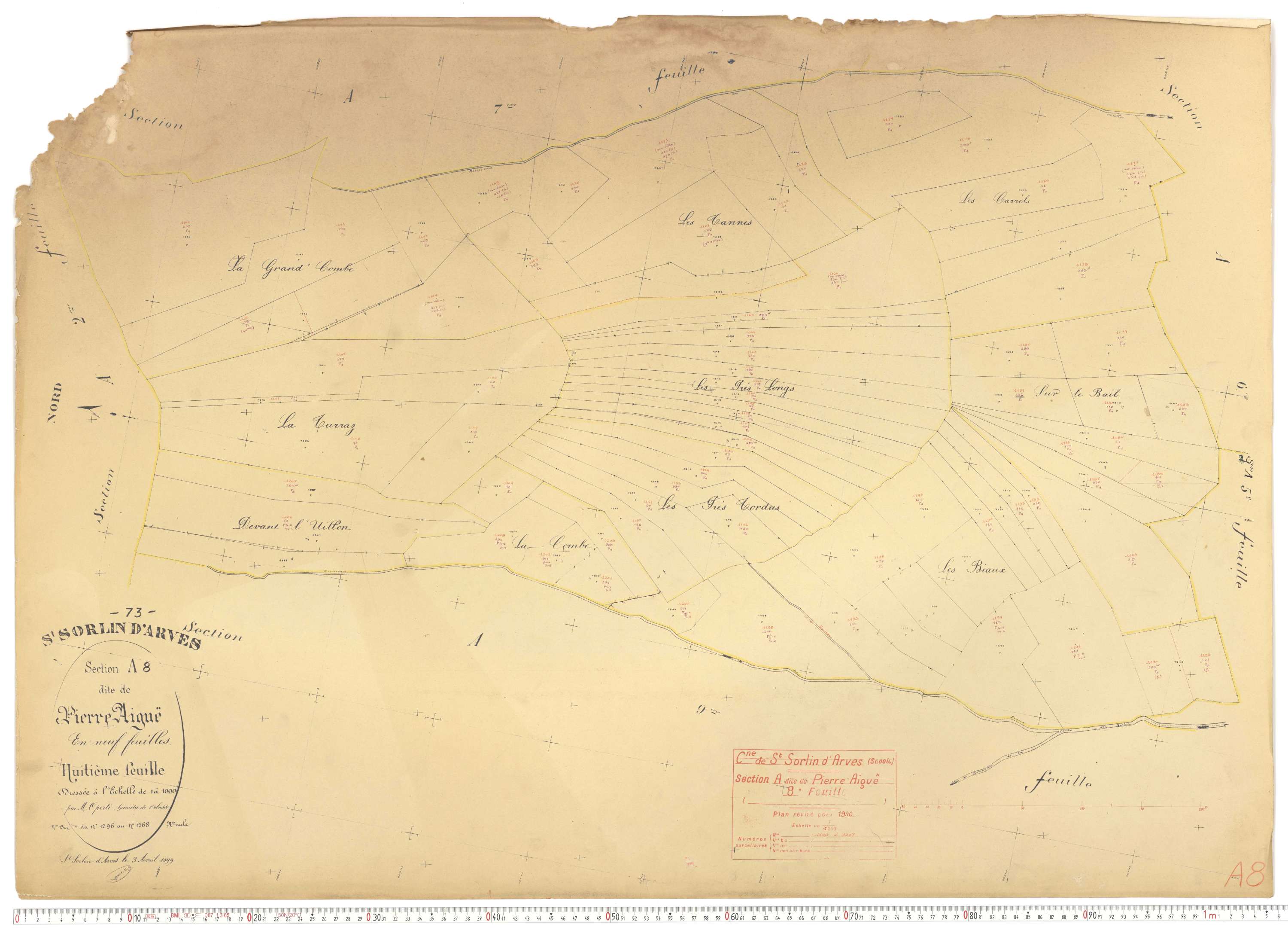 Saint-Sorlin-d'Arves - Plans cadastraux du cadastre rénové.