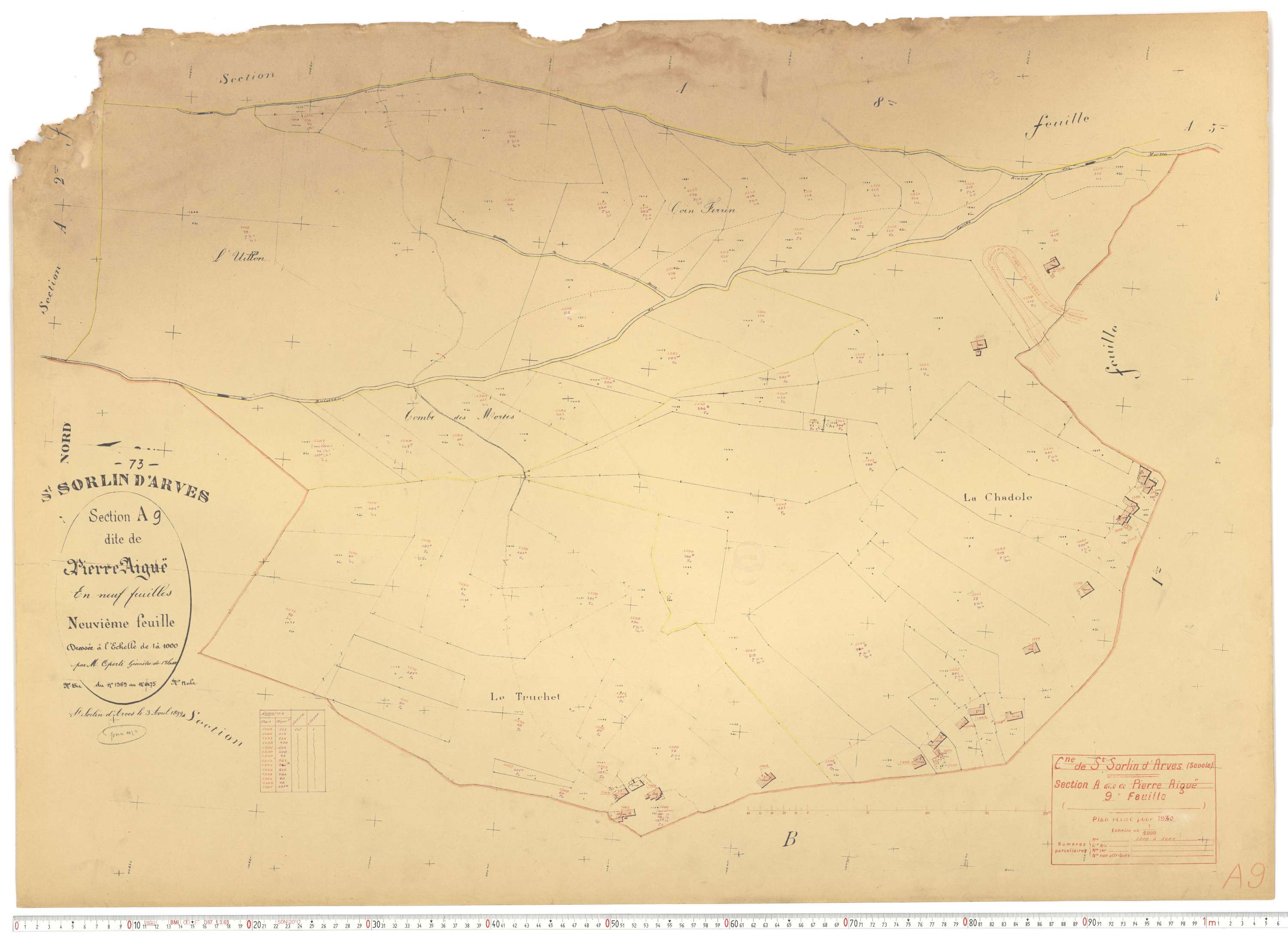 Saint-Sorlin-d'Arves - Plans cadastraux du cadastre rénové.