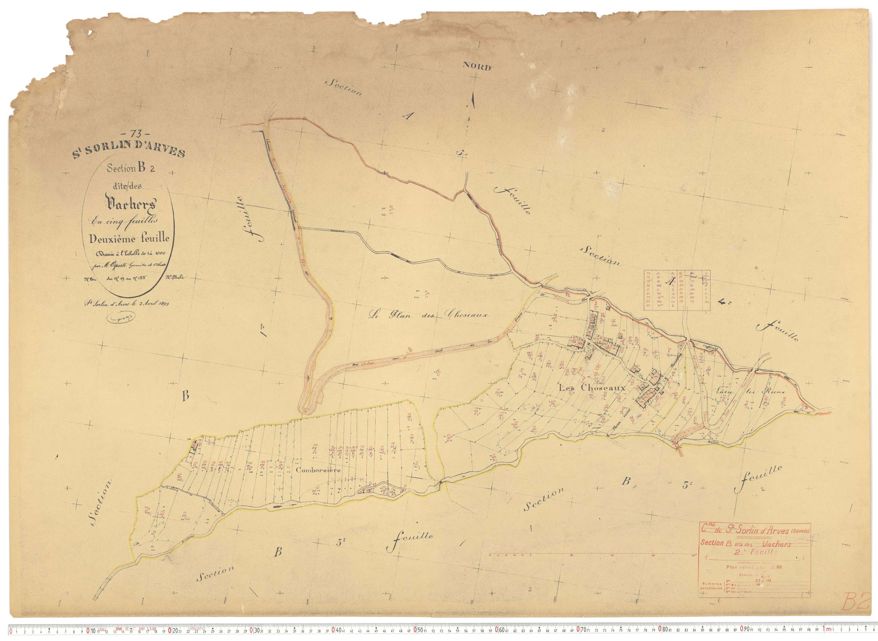 Saint-Sorlin-d'Arves - Plans cadastraux du cadastre rénové.