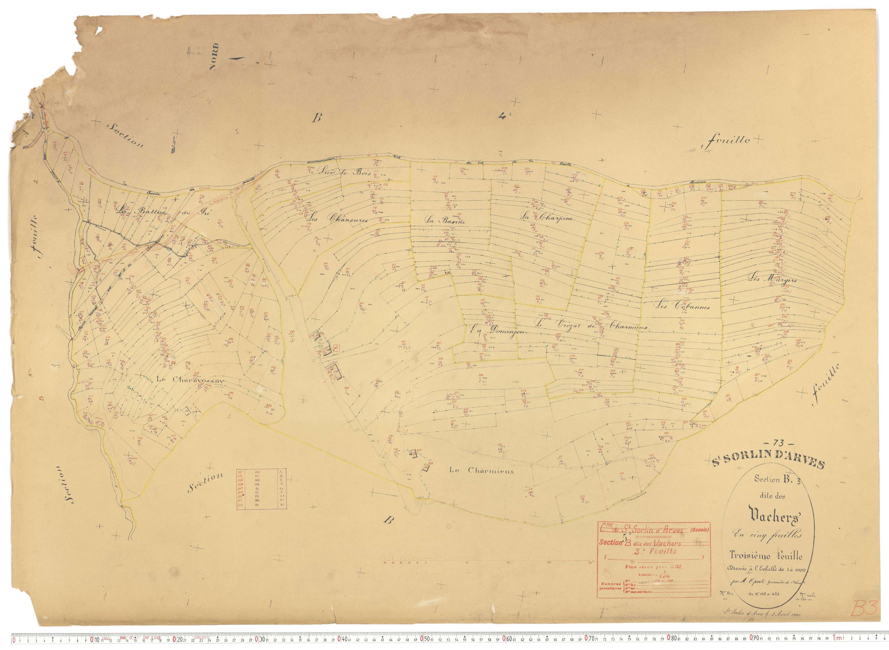 Saint-Sorlin-d'Arves - Plans cadastraux du cadastre rénové.