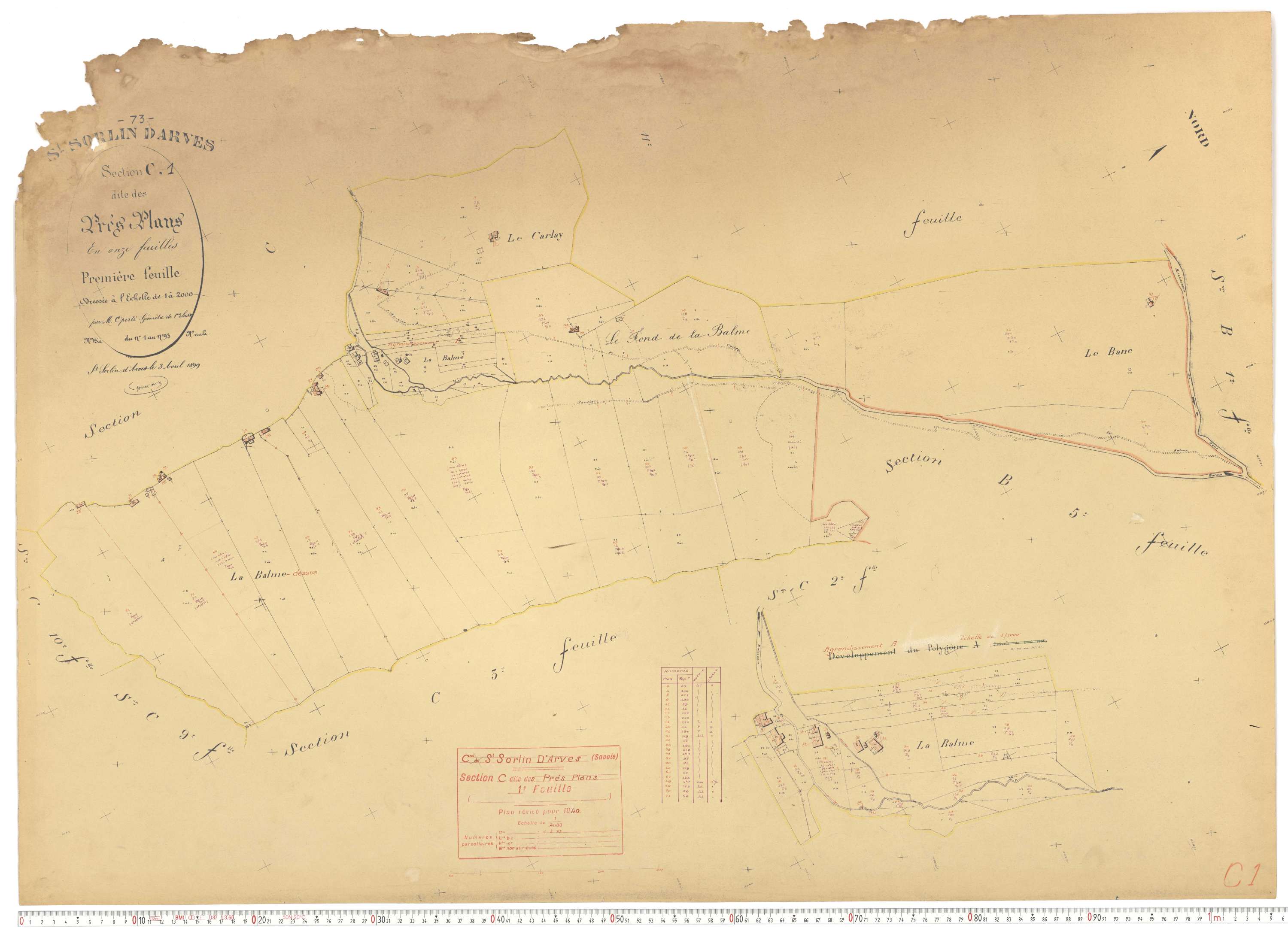 Saint-Sorlin-d'Arves - Plans cadastraux du cadastre rénové.