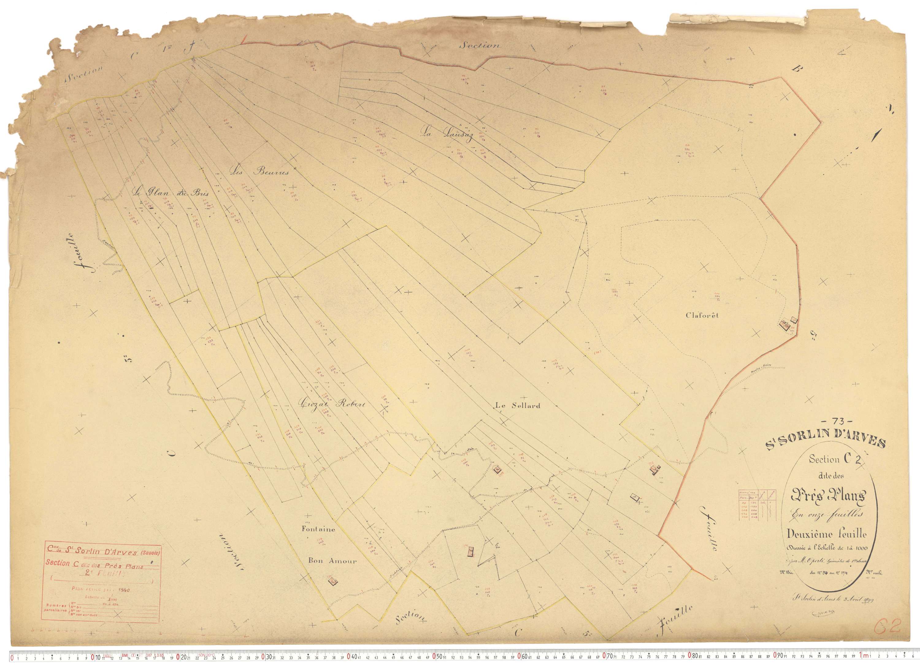 Saint-Sorlin-d'Arves - Plans cadastraux du cadastre rénové.
