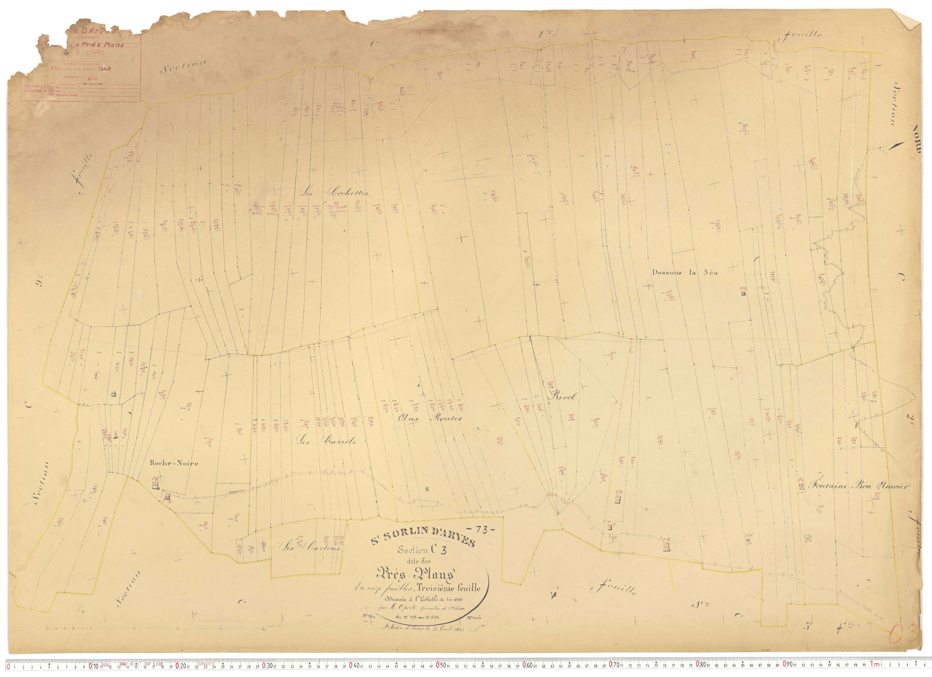 Saint-Sorlin-d'Arves - Plans cadastraux du cadastre rénové.