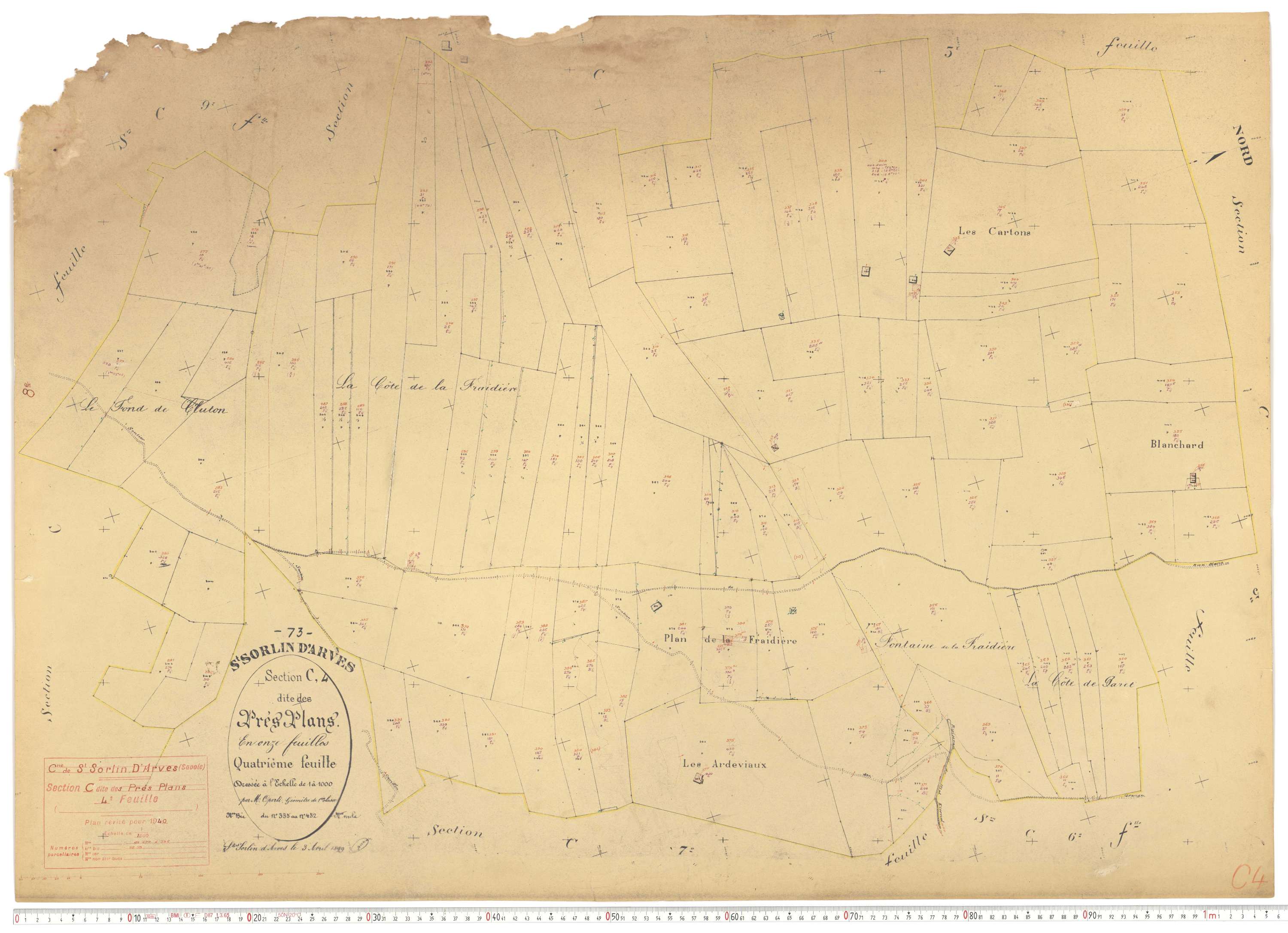 Saint-Sorlin-d'Arves - Plans cadastraux du cadastre rénové.