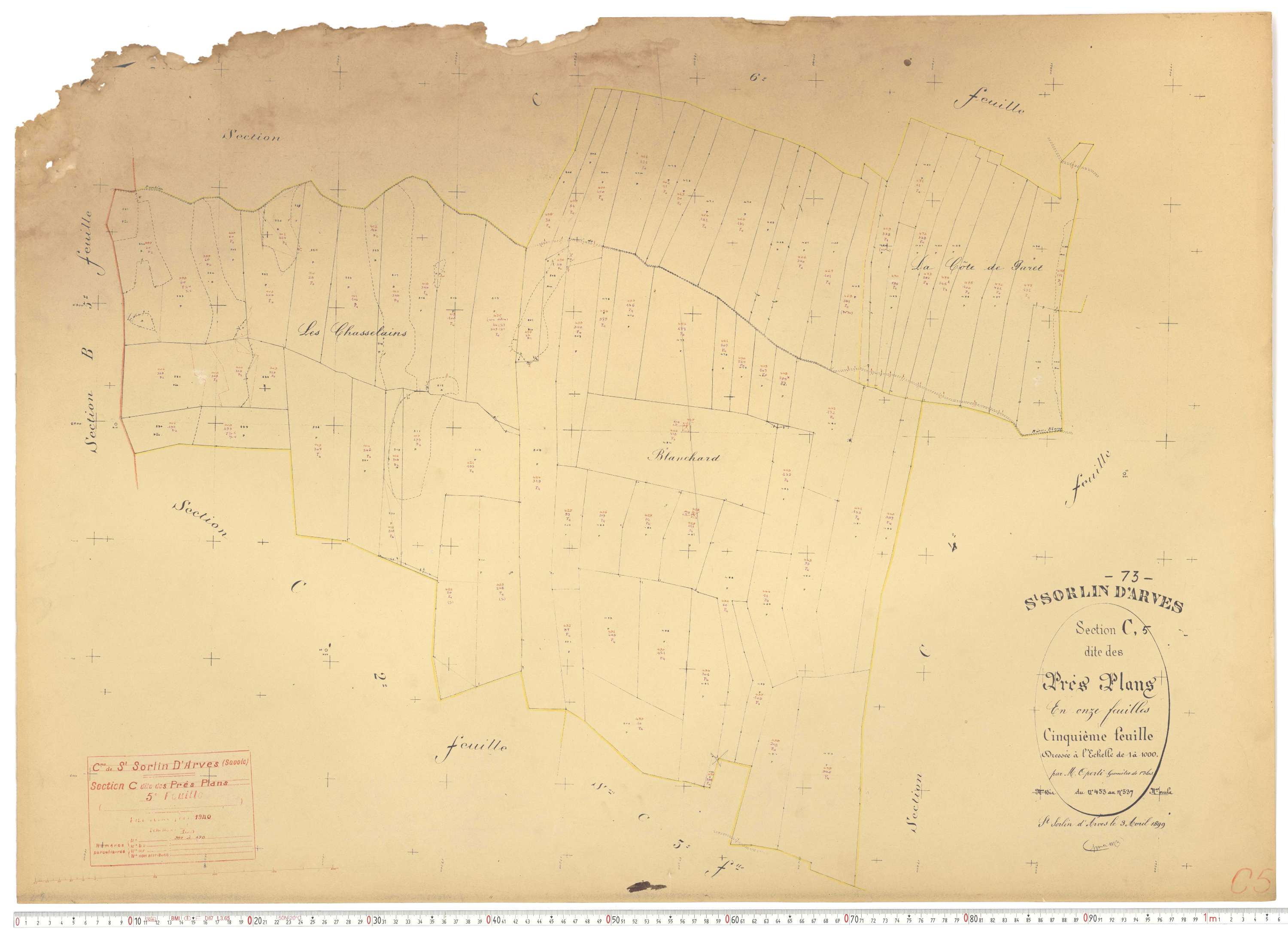 Saint-Sorlin-d'Arves - Plans cadastraux du cadastre rénové.