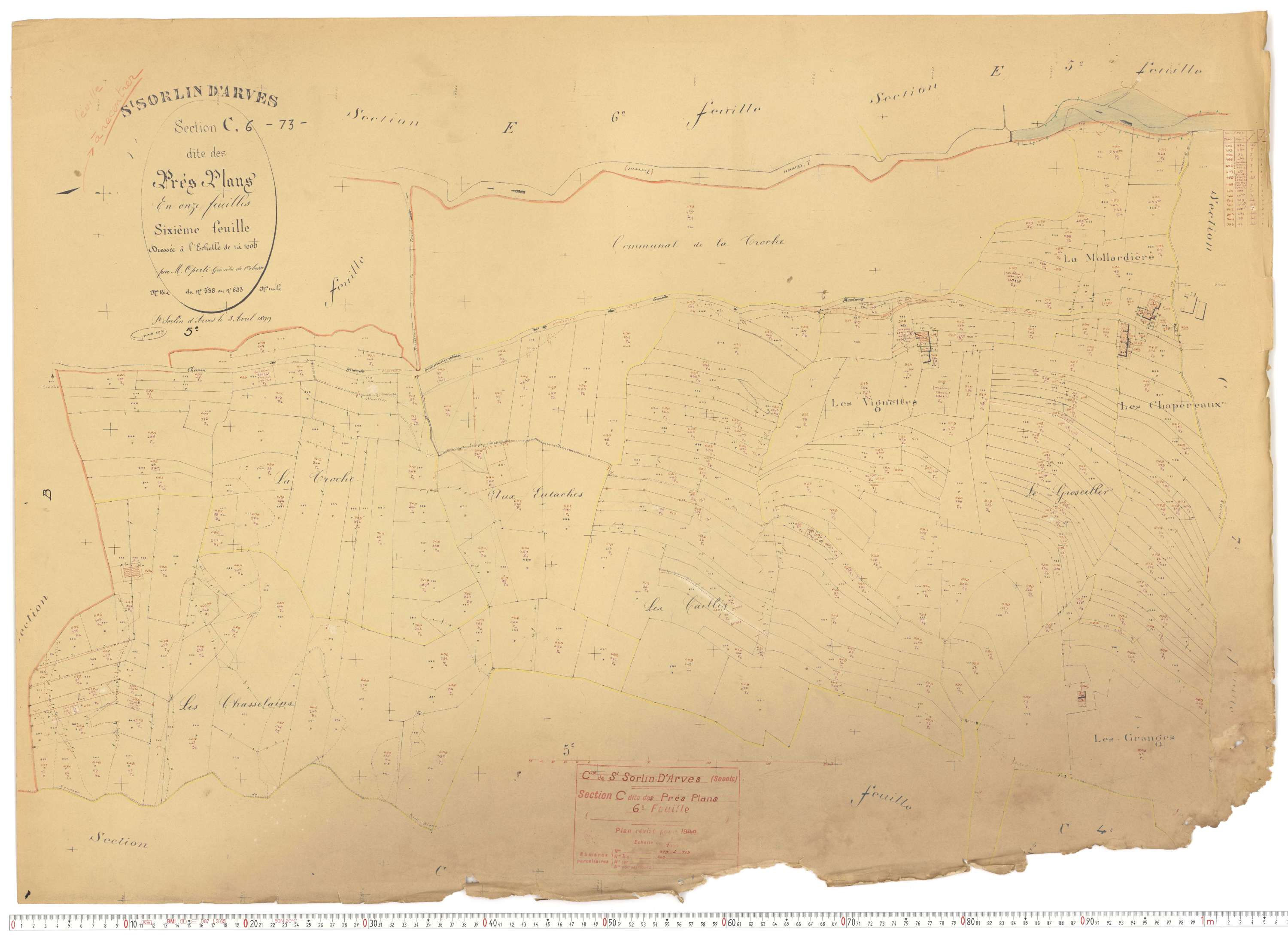 Saint-Sorlin-d'Arves - Plans cadastraux du cadastre rénové.