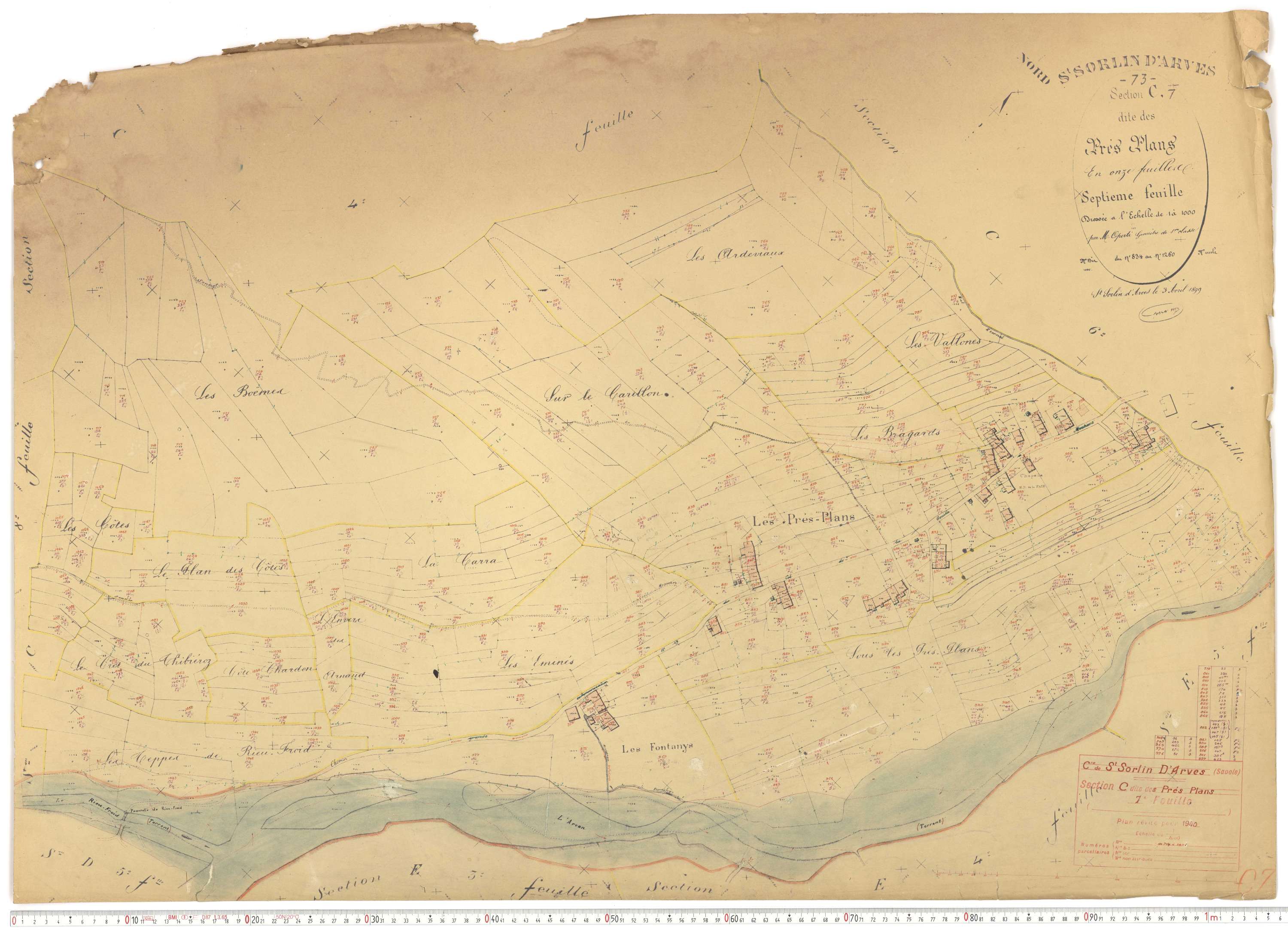 Saint-Sorlin-d'Arves - Plans cadastraux du cadastre rénové.
