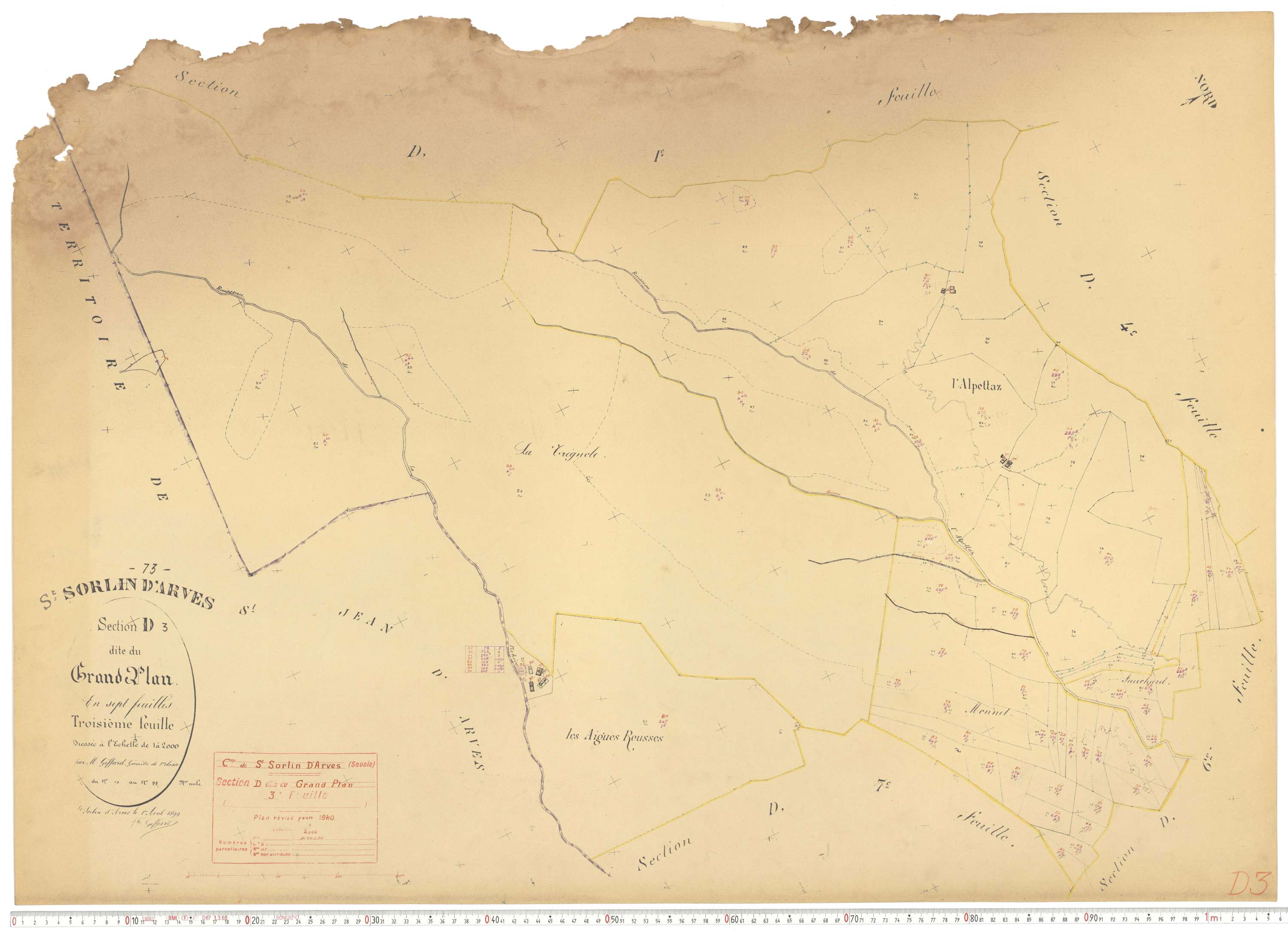 Saint-Sorlin-d'Arves - Plans cadastraux du cadastre rénové.