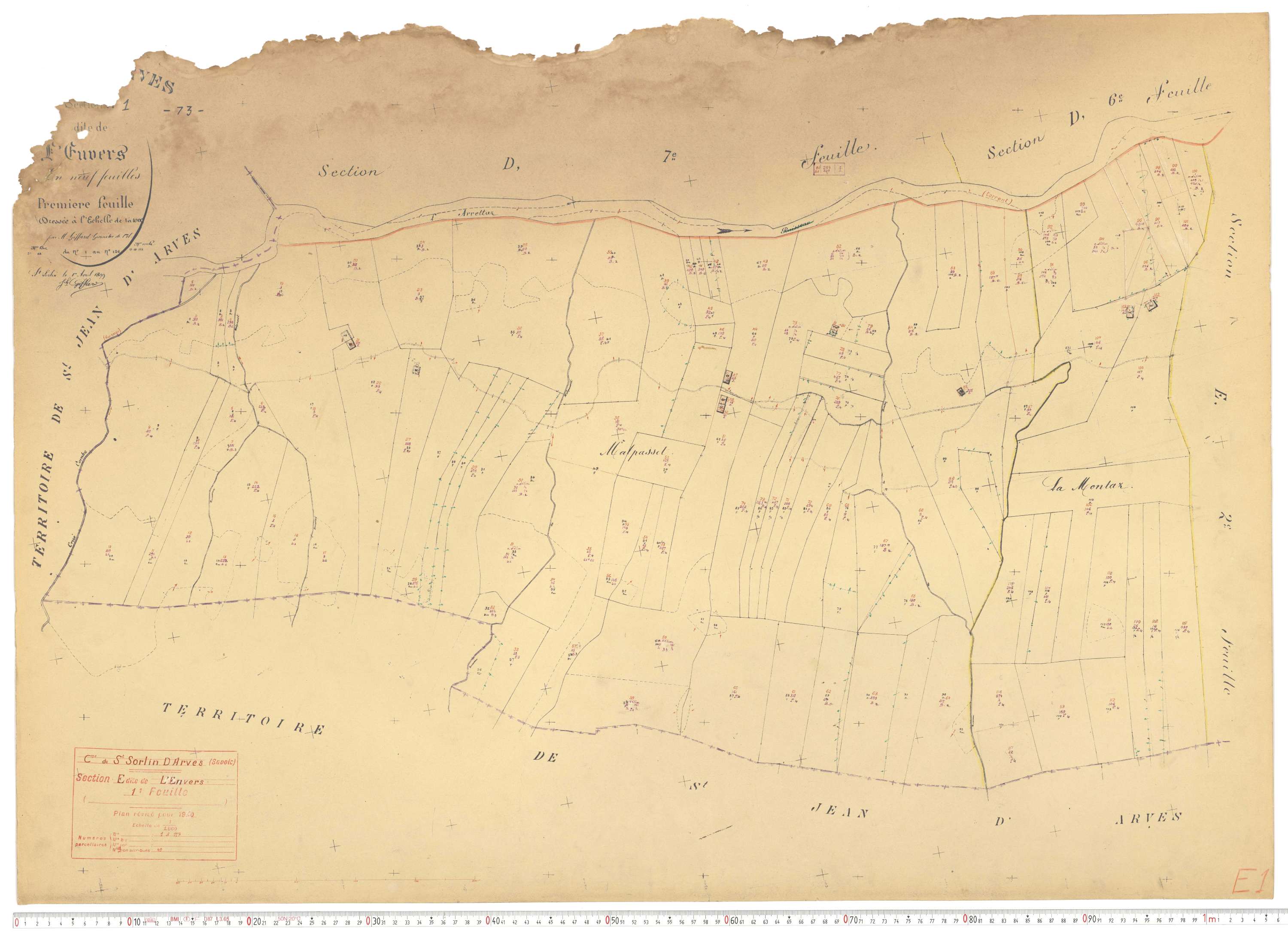 Saint-Sorlin-d'Arves - Plans cadastraux du cadastre rénové.