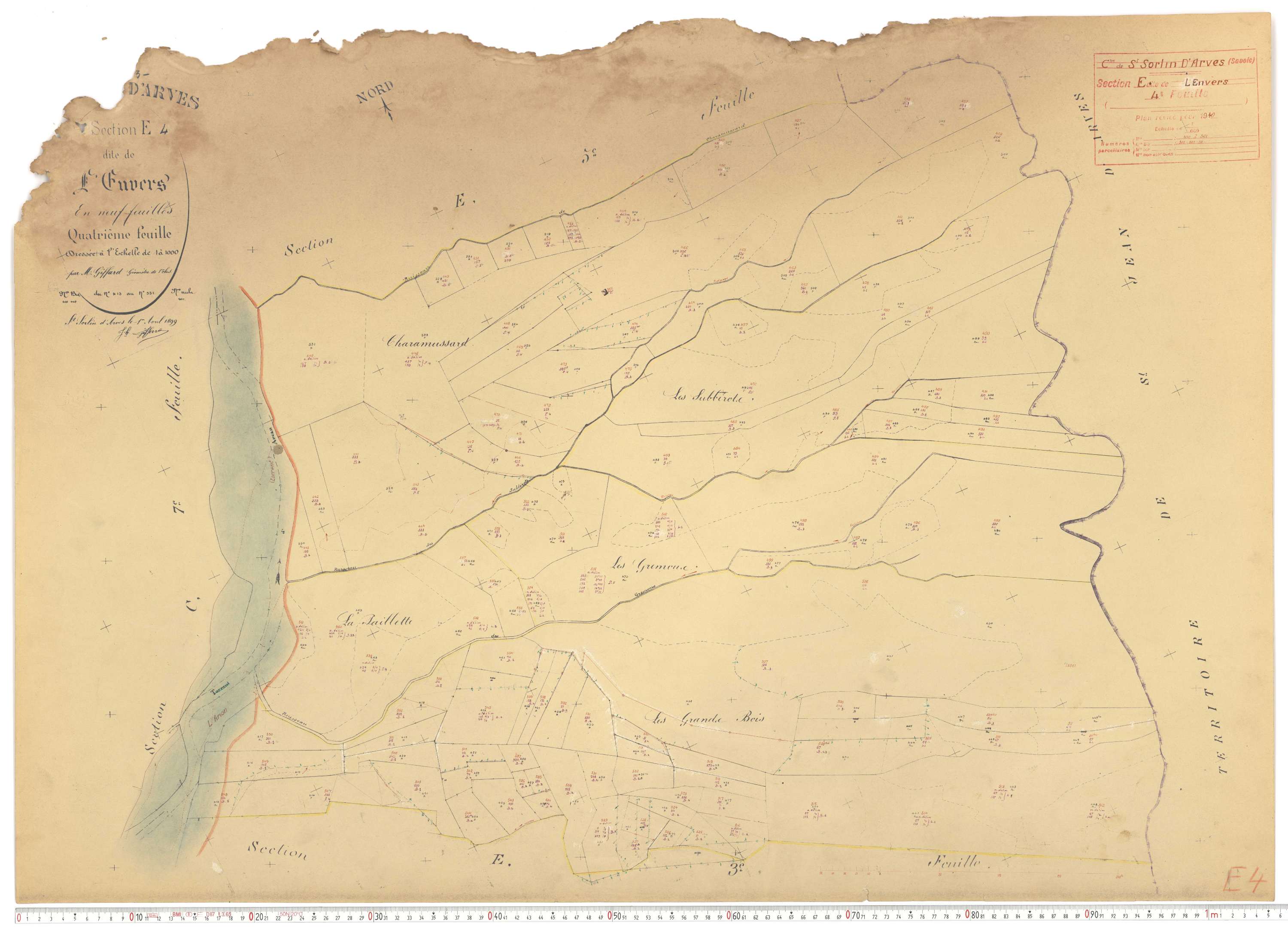 Saint-Sorlin-d'Arves - Plans cadastraux du cadastre rénové.