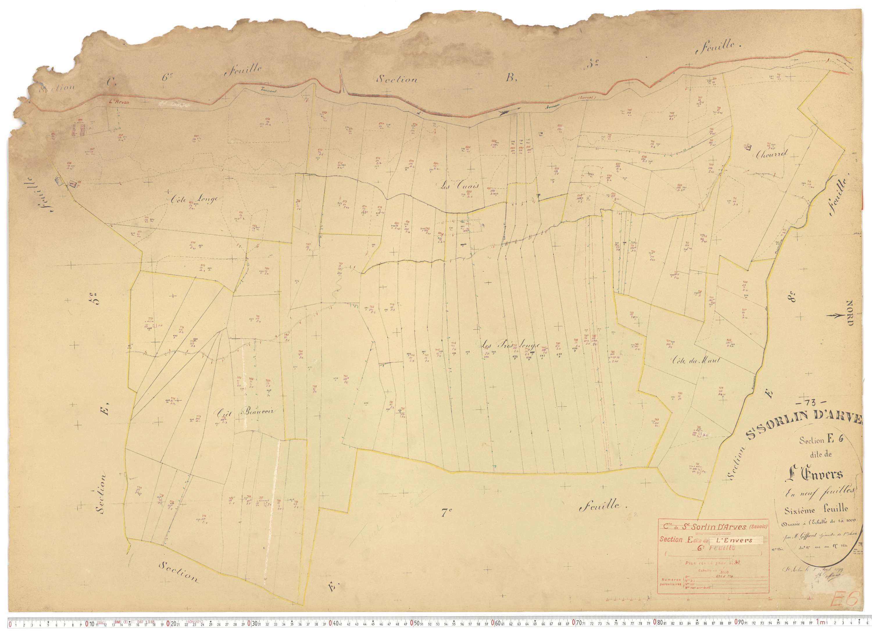 Saint-Sorlin-d'Arves - Plans cadastraux du cadastre rénové.