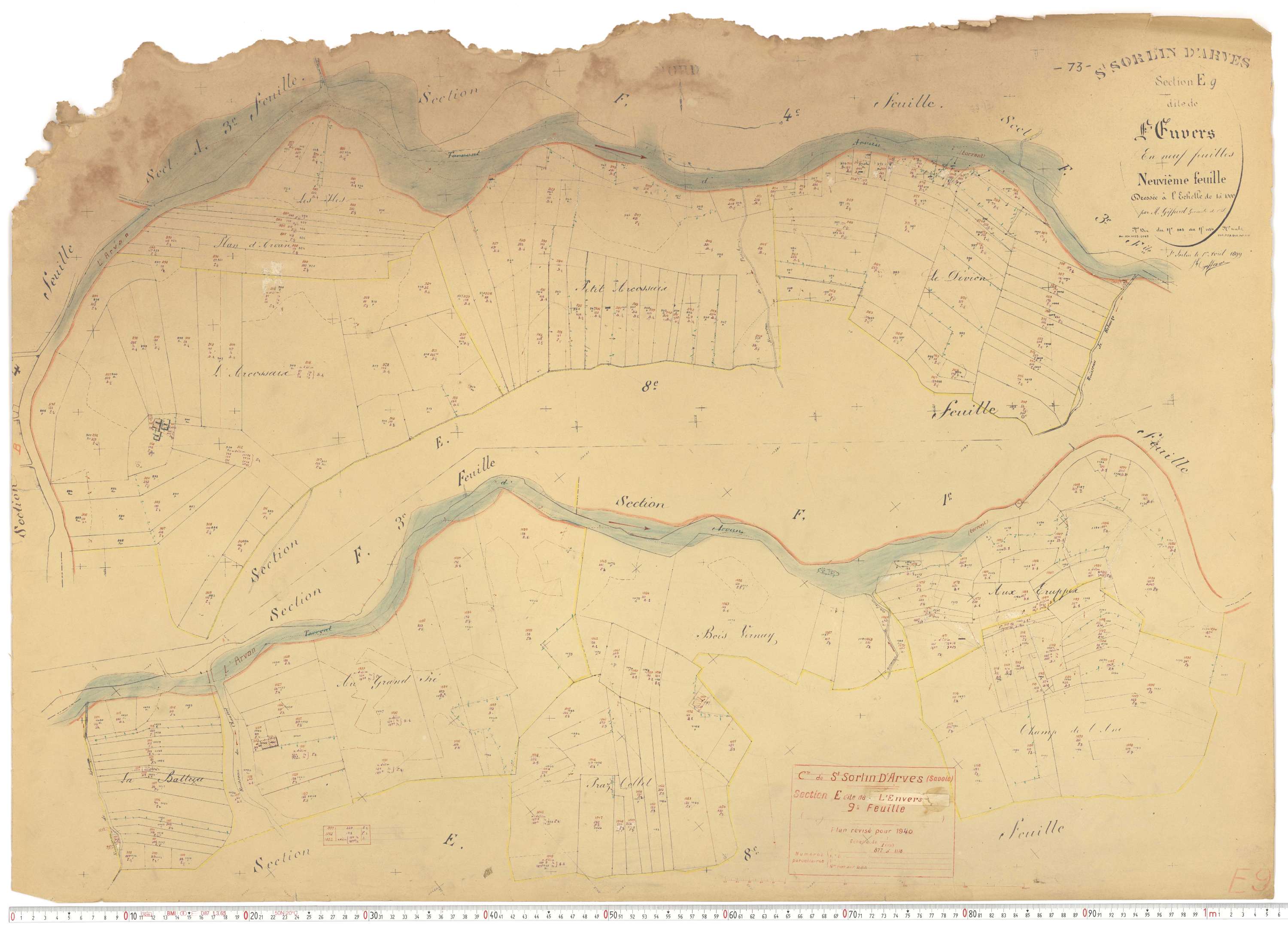 Saint-Sorlin-d'Arves - Plans cadastraux du cadastre rénové.