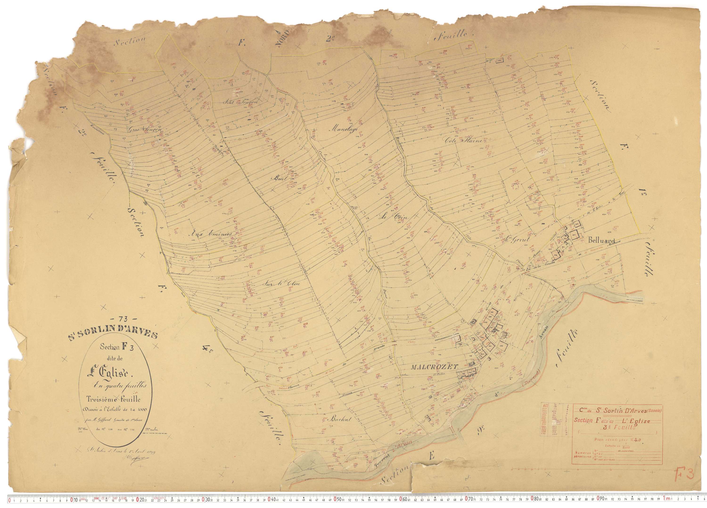 Saint-Sorlin-d'Arves - Plans cadastraux du cadastre rénové.