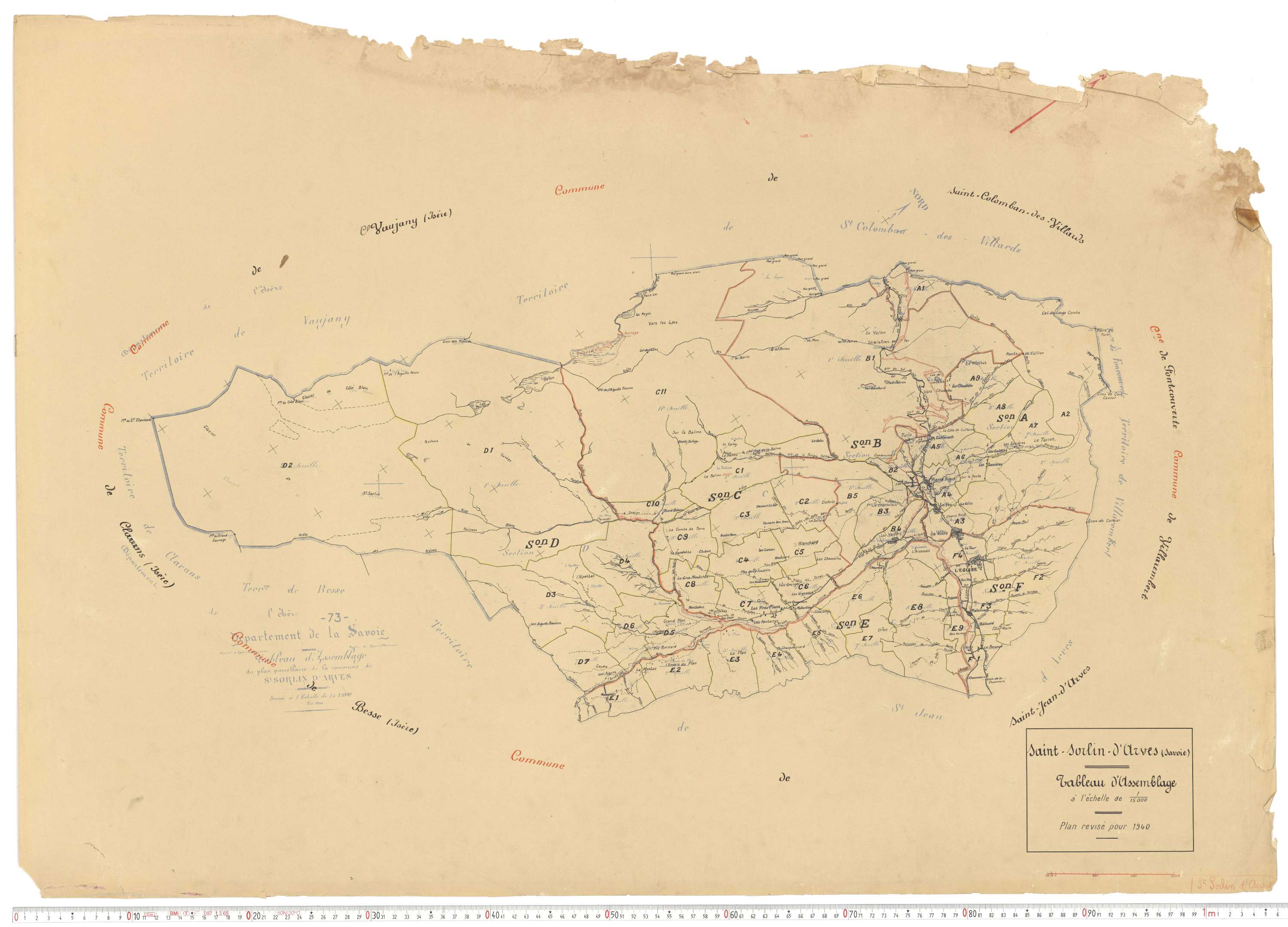Saint-Sorlin-d'Arves - Plans cadastraux du cadastre rénové.