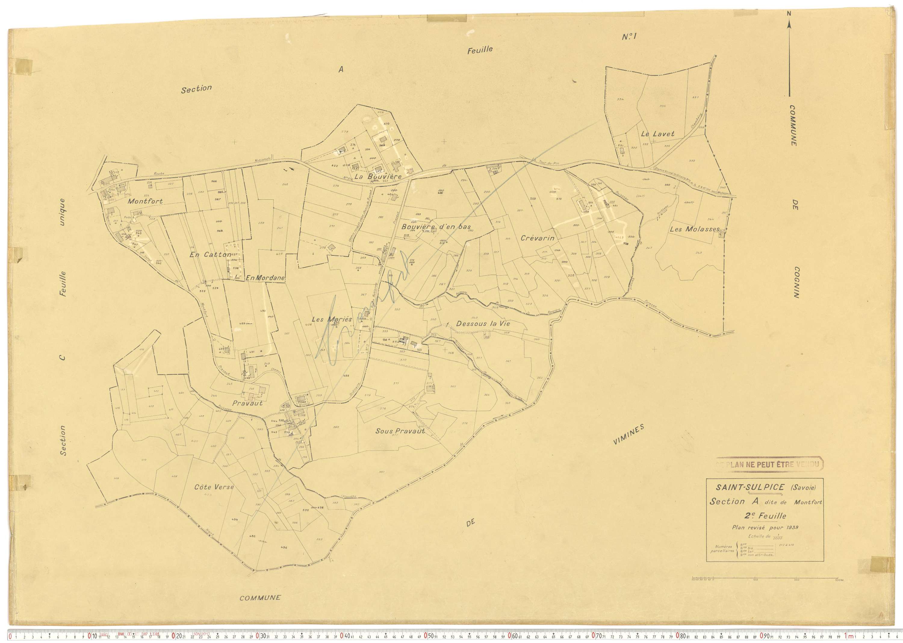 Saint-Sulpice - Plans cadastraux du cadastre rénové.