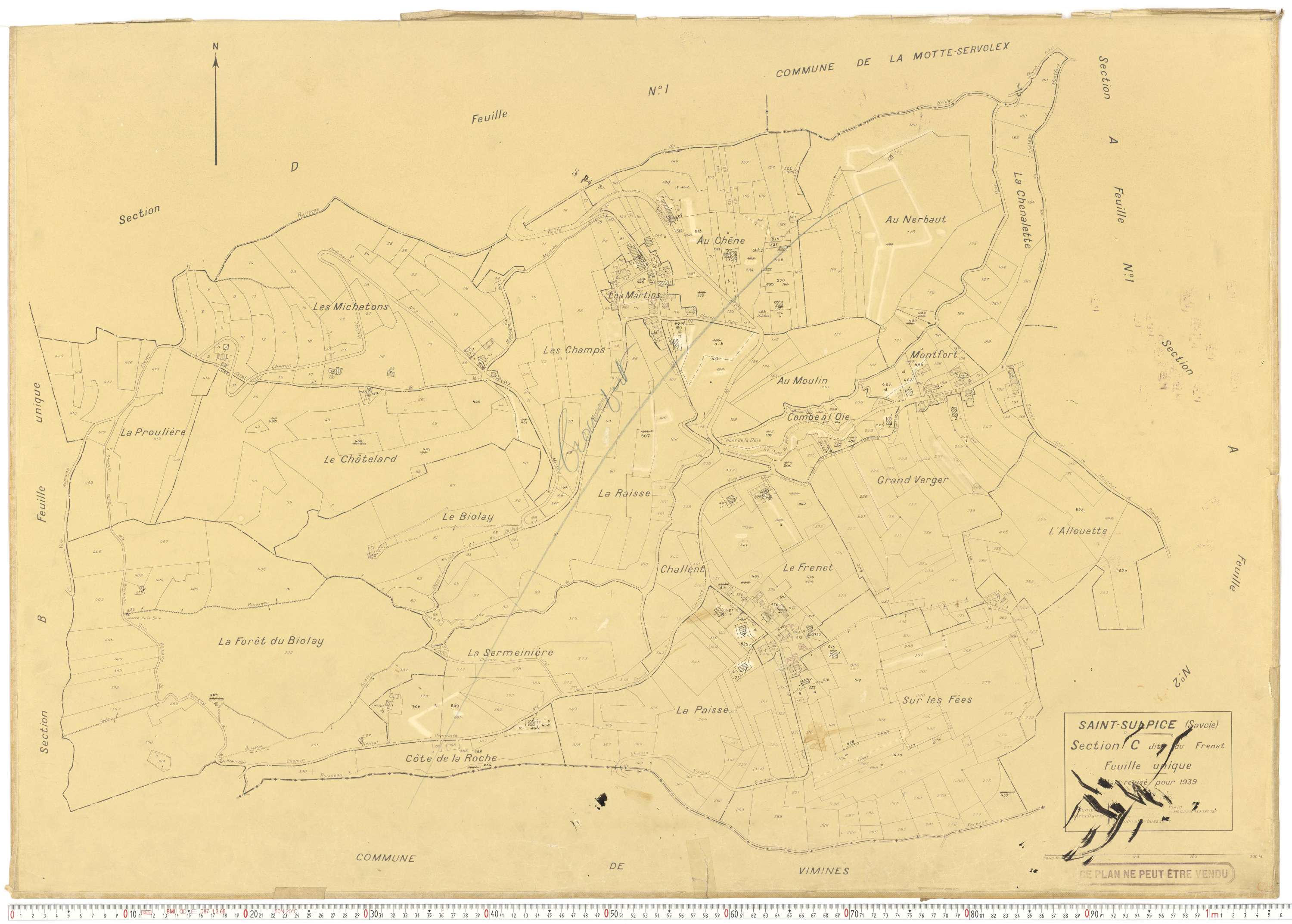 Saint-Sulpice - Plans cadastraux du cadastre rénové.