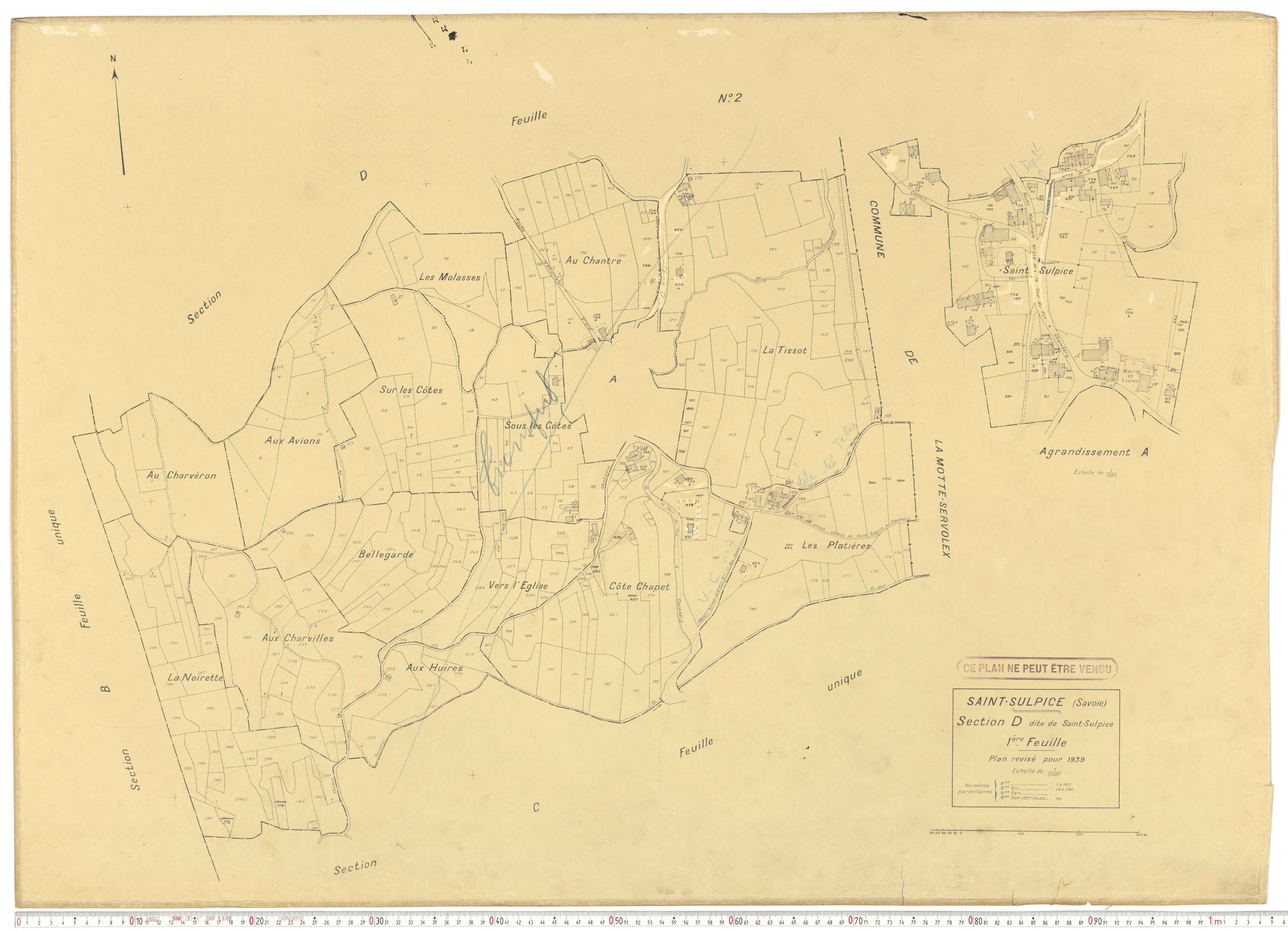 Saint-Sulpice - Plans cadastraux du cadastre rénové.