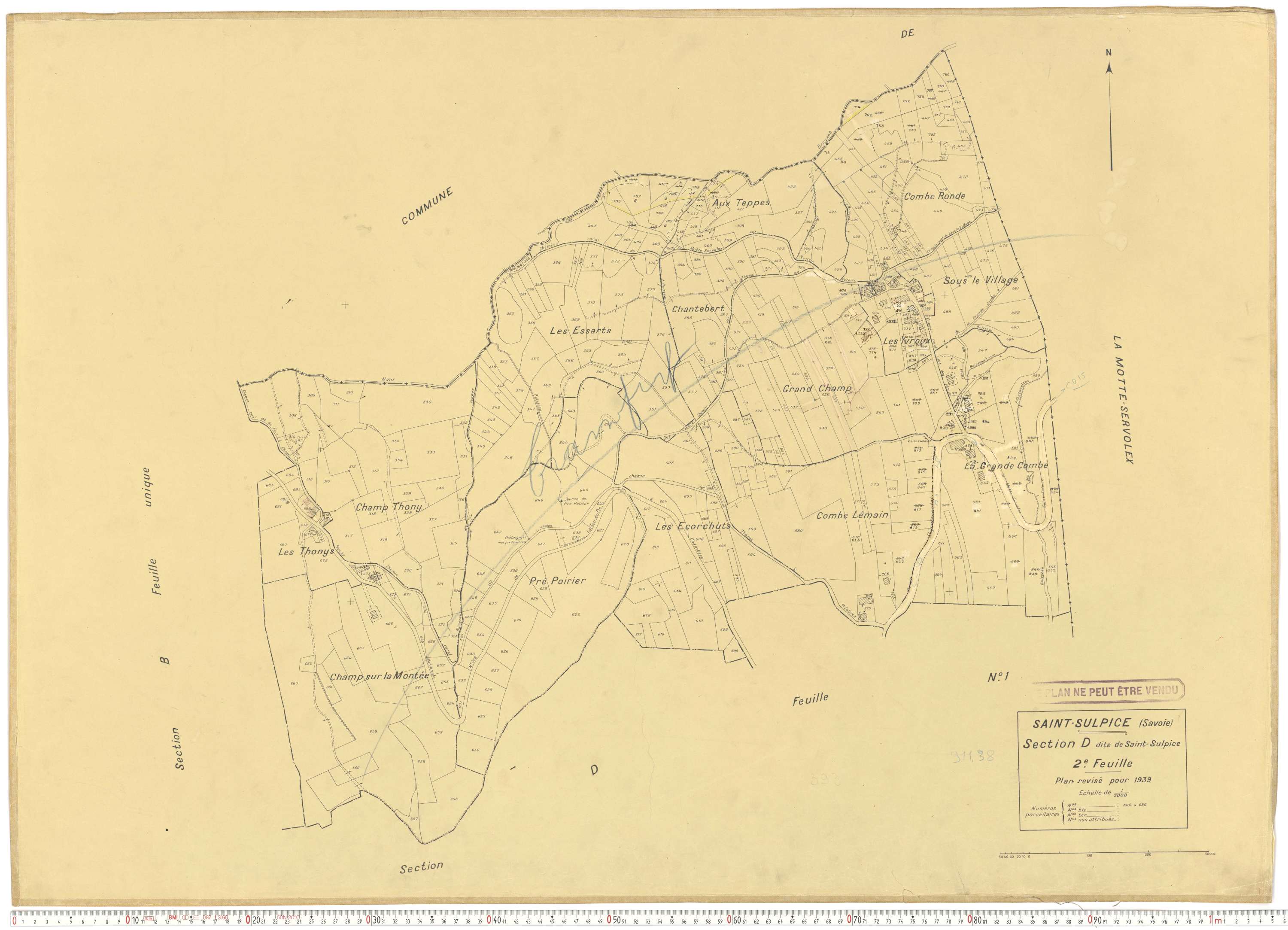 Saint-Sulpice - Plans cadastraux du cadastre rénové.