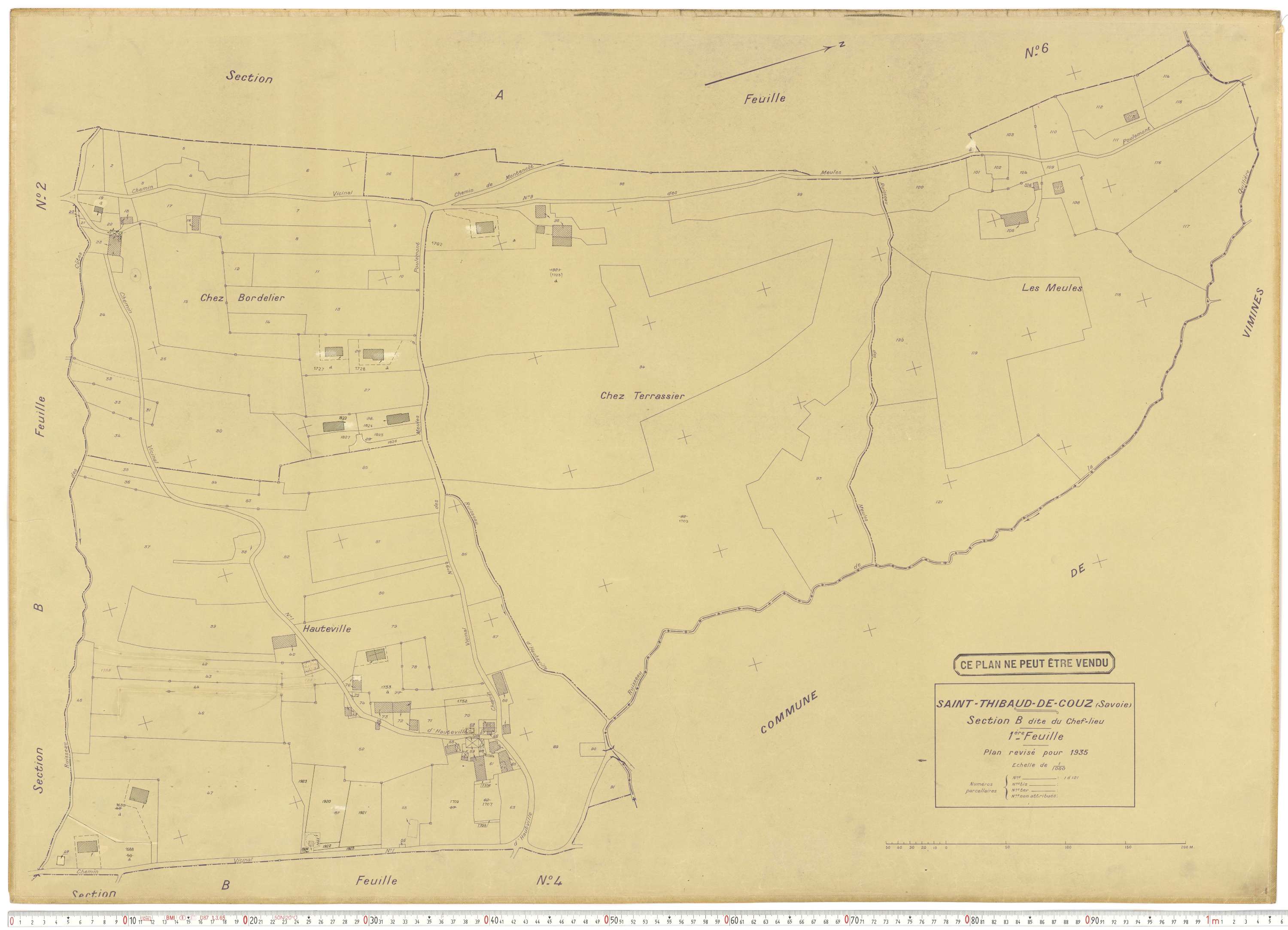 Saint-Thibaud-de-Couz - Plans cadastraux du cadastre rénové.