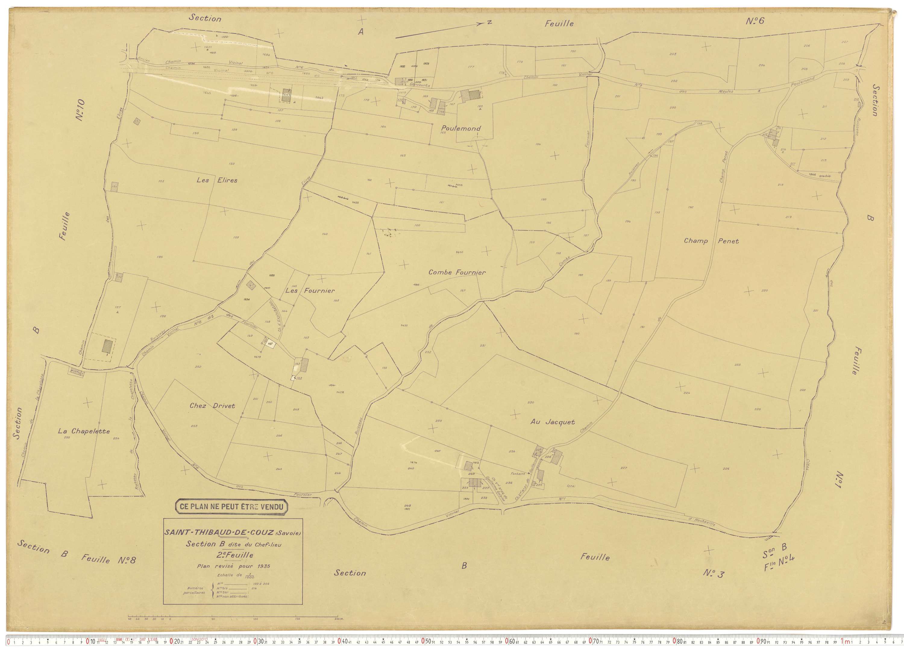 Saint-Thibaud-de-Couz - Plans cadastraux du cadastre rénové.