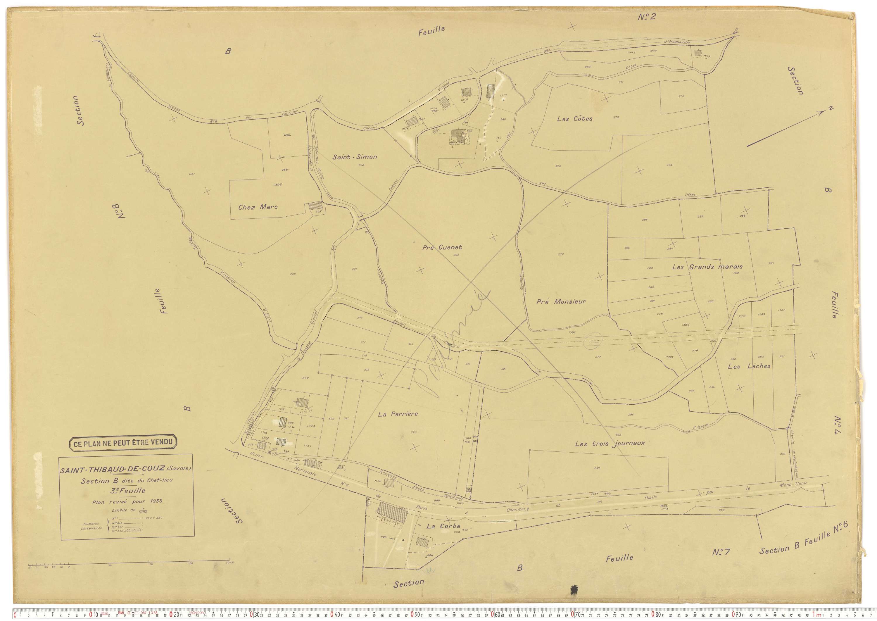 Saint-Thibaud-de-Couz - Plans cadastraux du cadastre rénové.