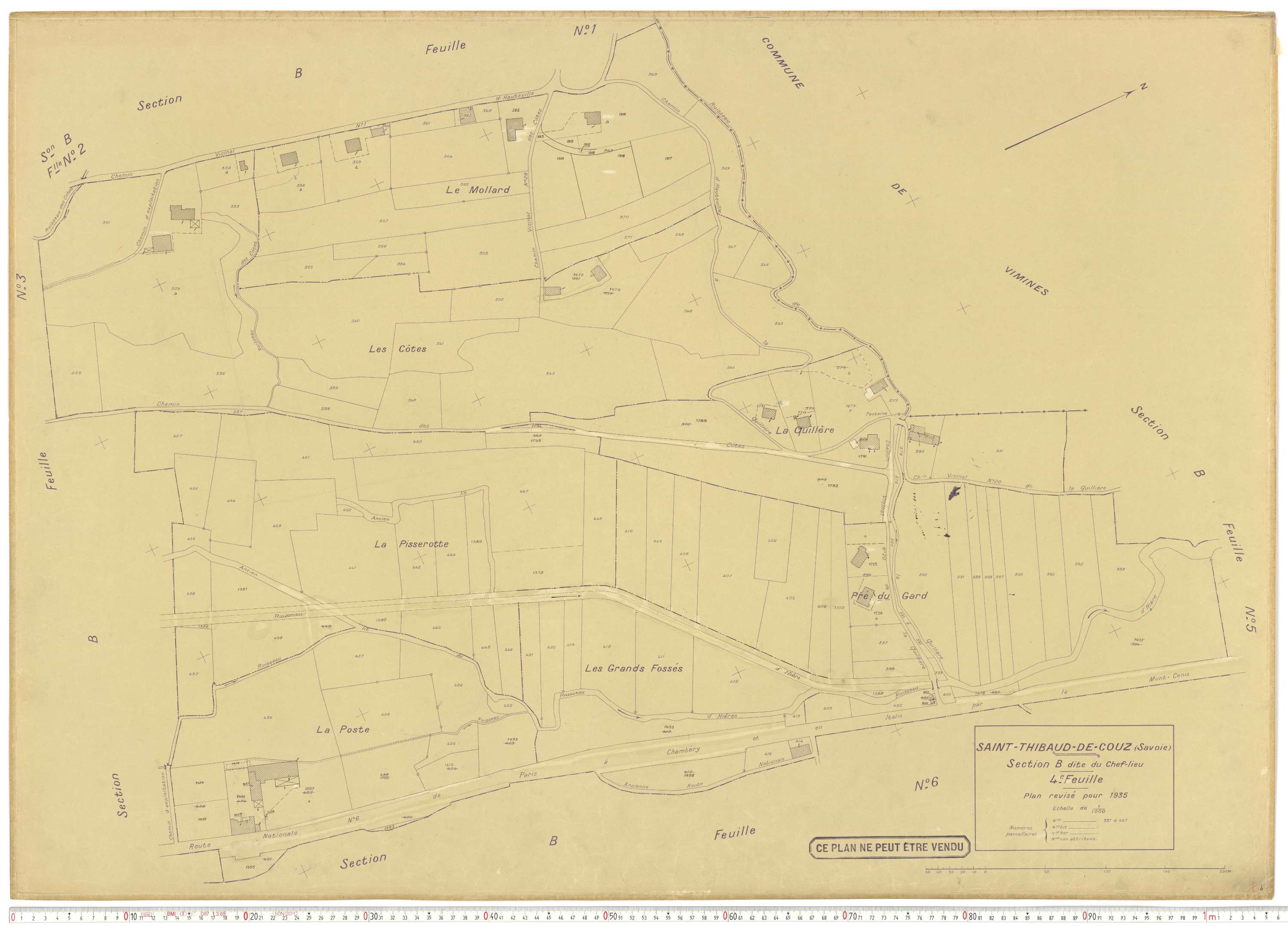 Saint-Thibaud-de-Couz - Plans cadastraux du cadastre rénové.