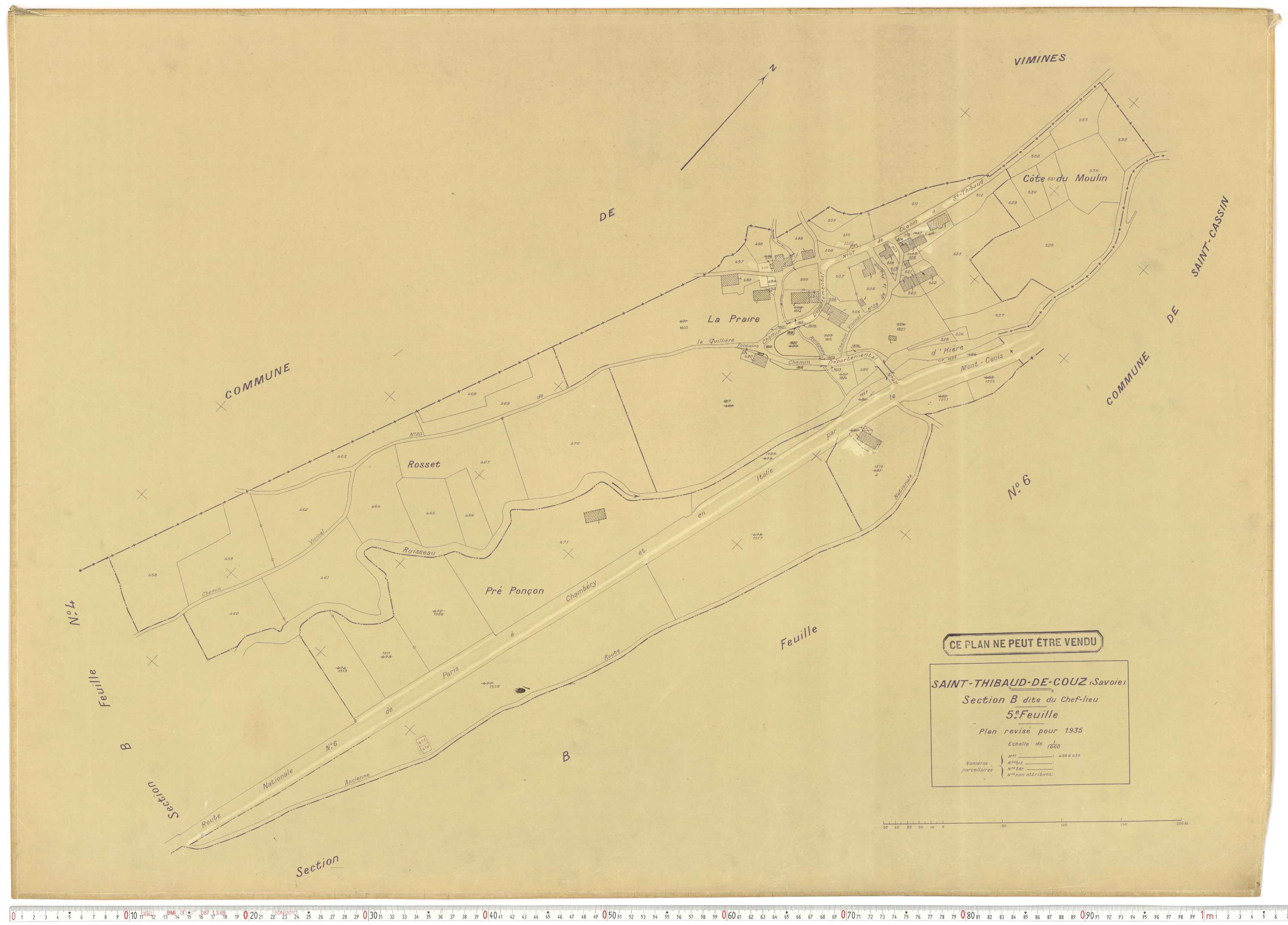 Saint-Thibaud-de-Couz - Plans cadastraux du cadastre rénové.