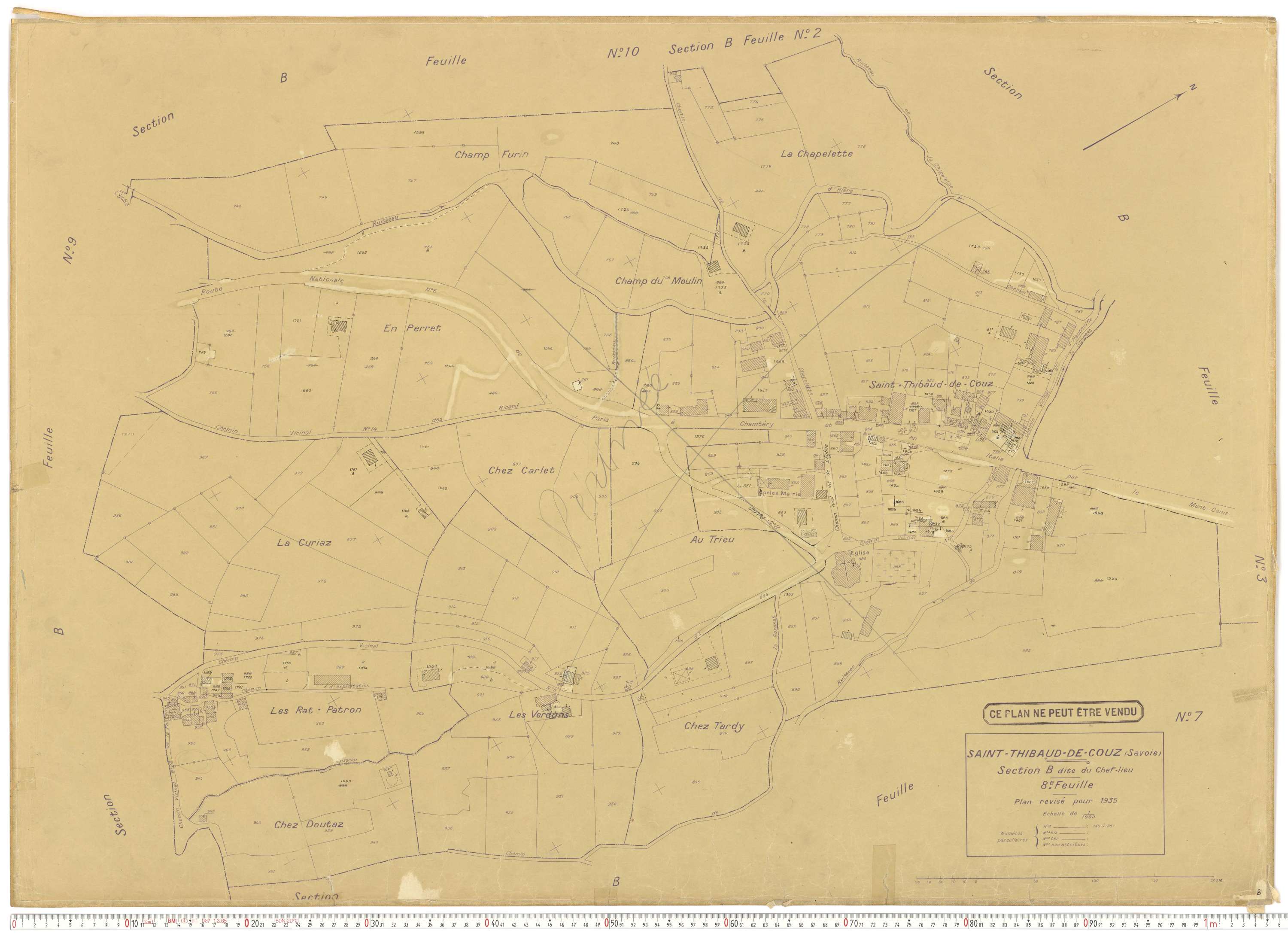 Saint-Thibaud-de-Couz - Plans cadastraux du cadastre rénové.