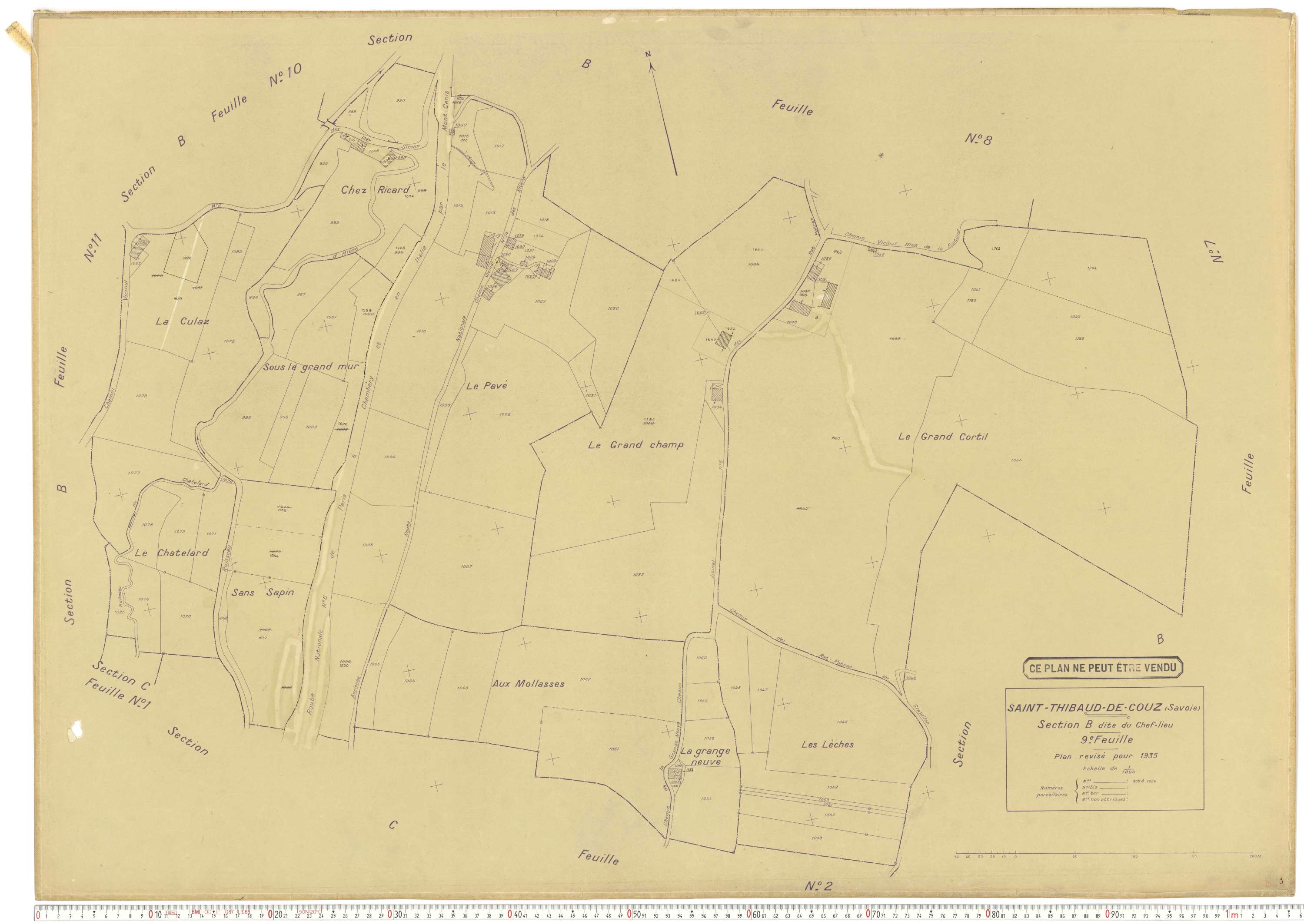 Saint-Thibaud-de-Couz - Plans cadastraux du cadastre rénové.