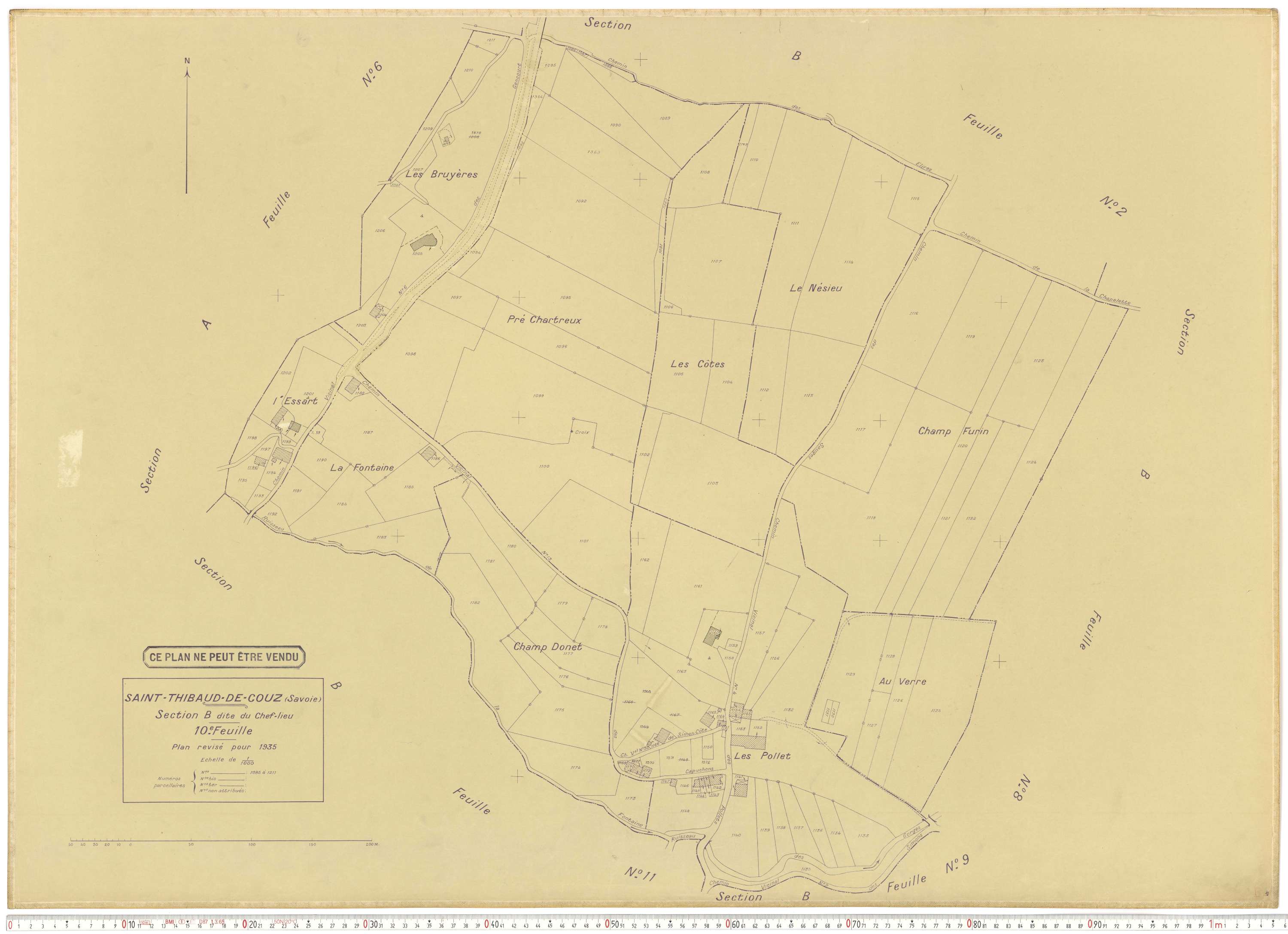 Saint-Thibaud-de-Couz - Plans cadastraux du cadastre rénové.