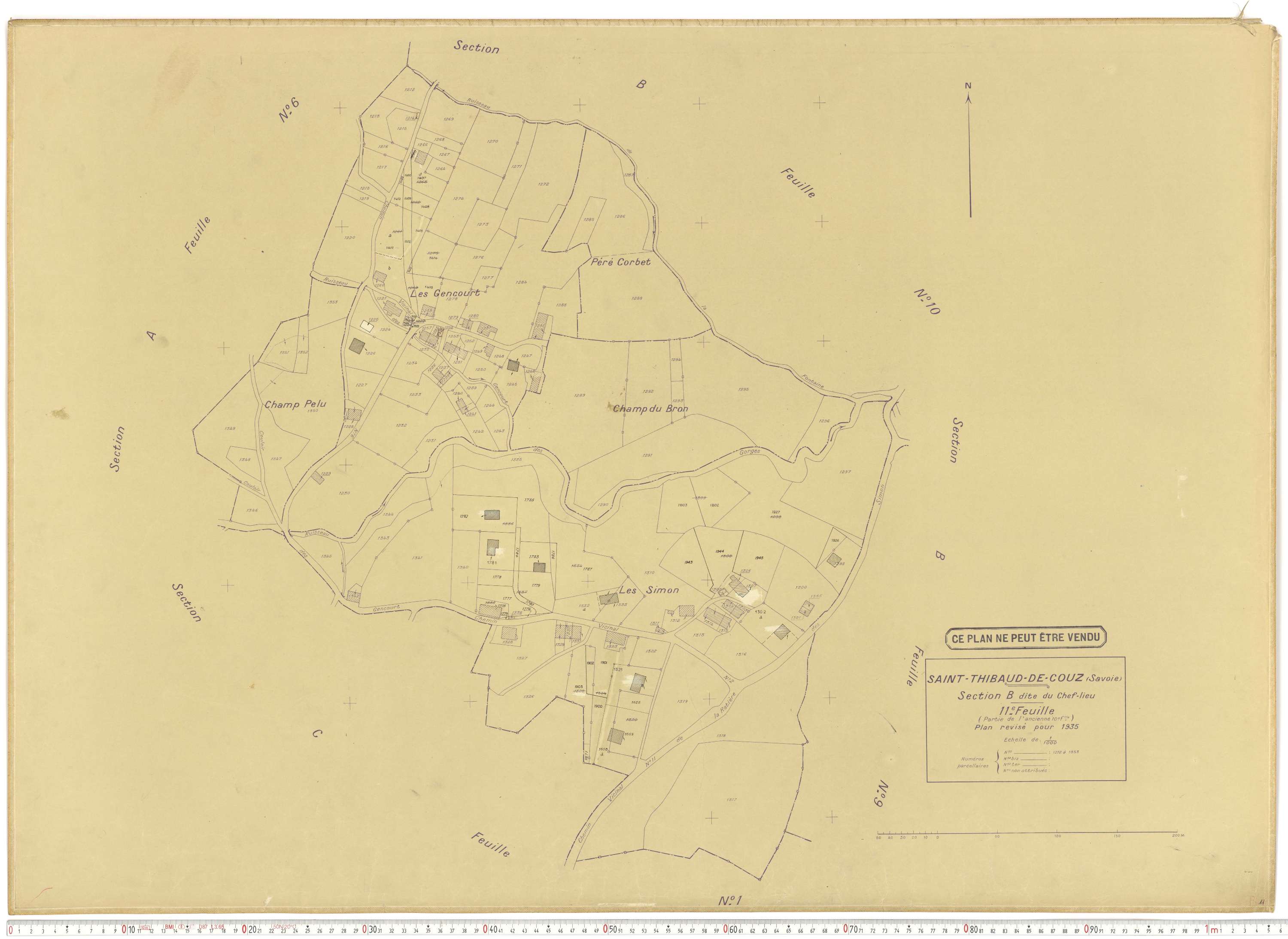 Saint-Thibaud-de-Couz - Plans cadastraux du cadastre rénové.