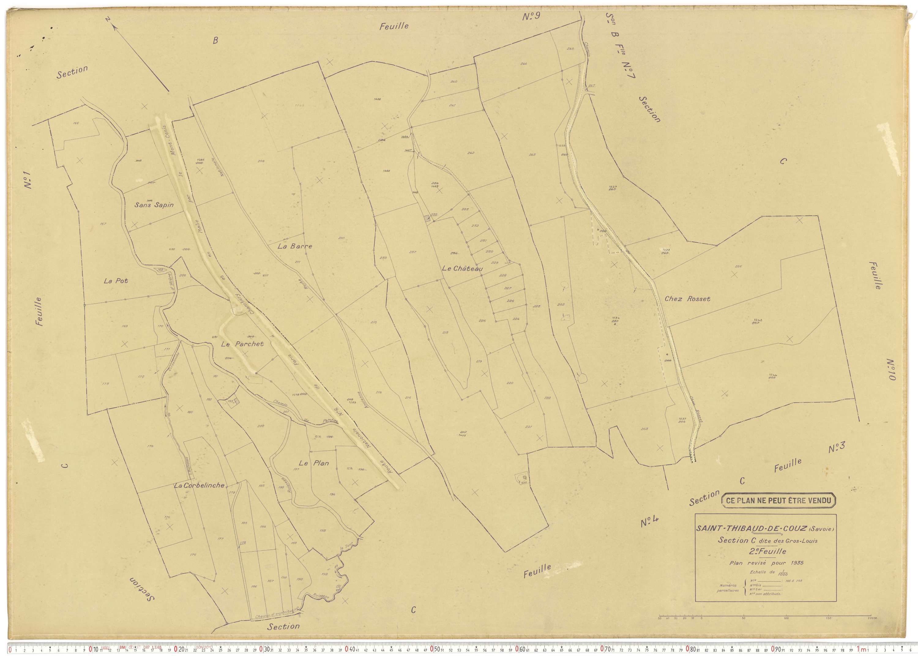 Saint-Thibaud-de-Couz - Plans cadastraux du cadastre rénové.