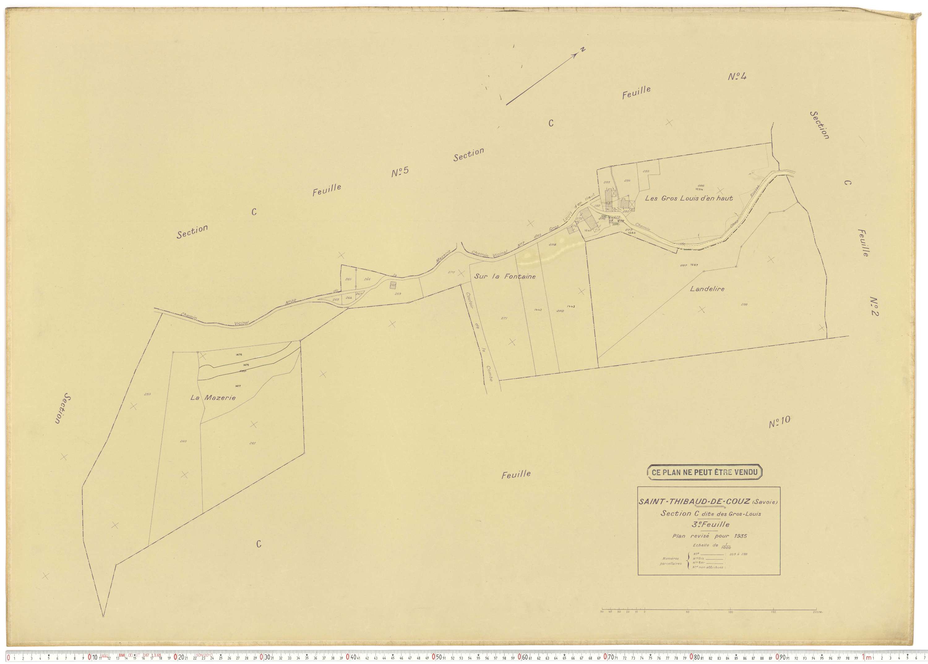 Saint-Thibaud-de-Couz - Plans cadastraux du cadastre rénové.