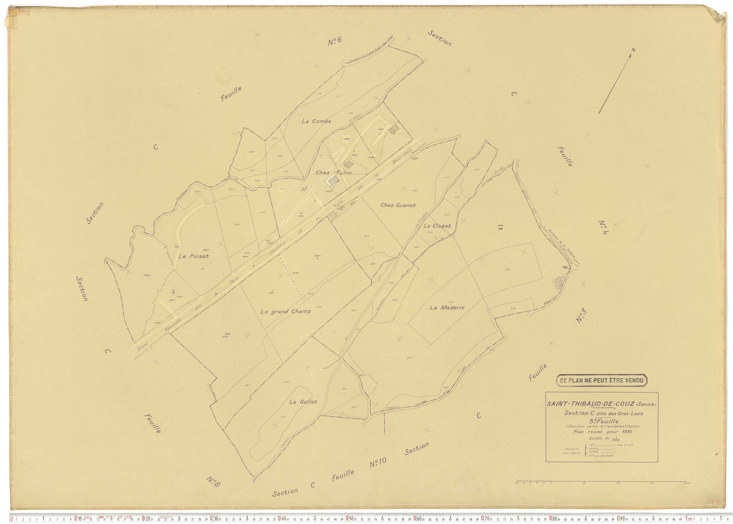 Saint-Thibaud-de-Couz - Plans cadastraux du cadastre rénové.