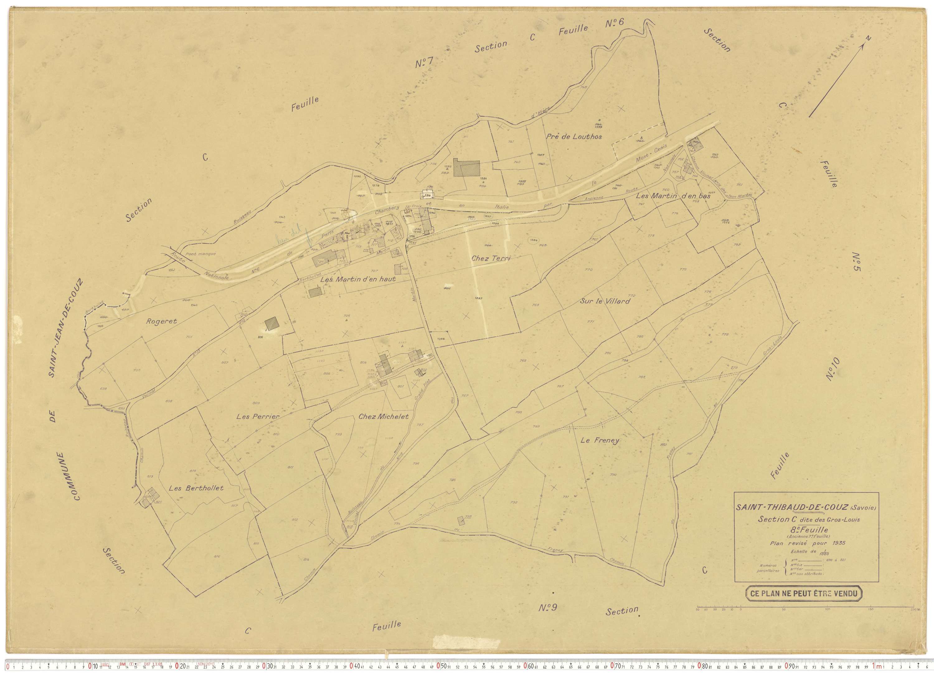 Saint-Thibaud-de-Couz - Plans cadastraux du cadastre rénové.