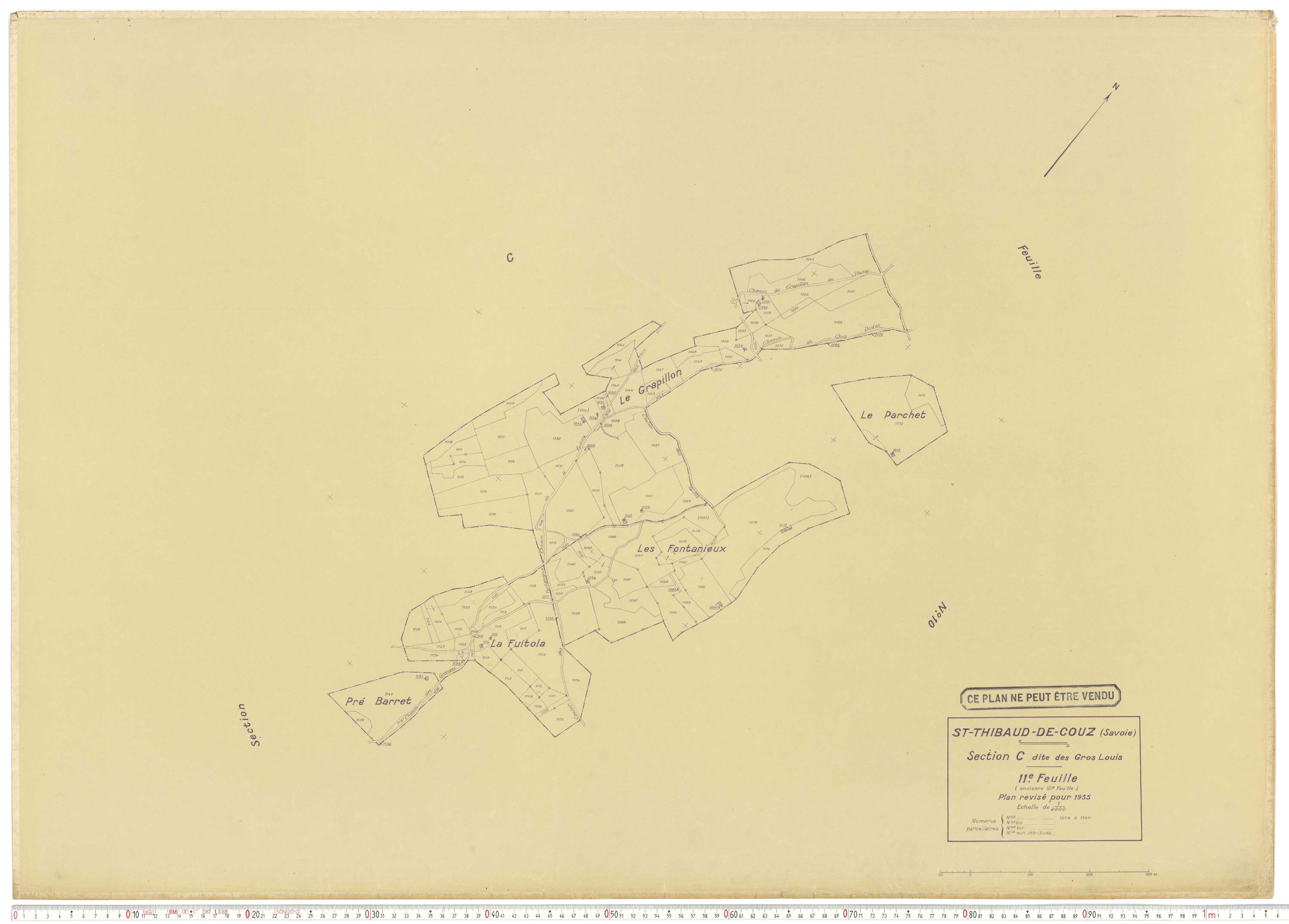 Saint-Thibaud-de-Couz - Plans cadastraux du cadastre rénové.
